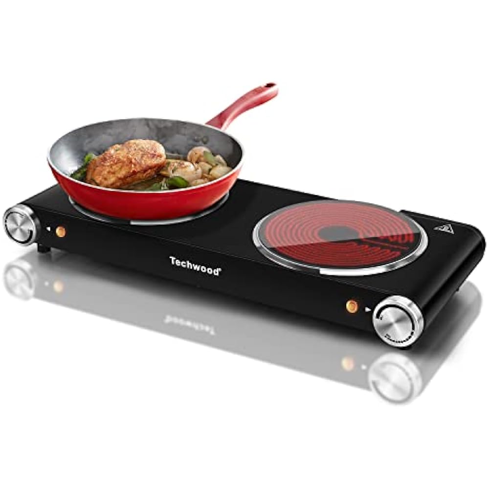 Techwood 1800W Double Burner Cooktop