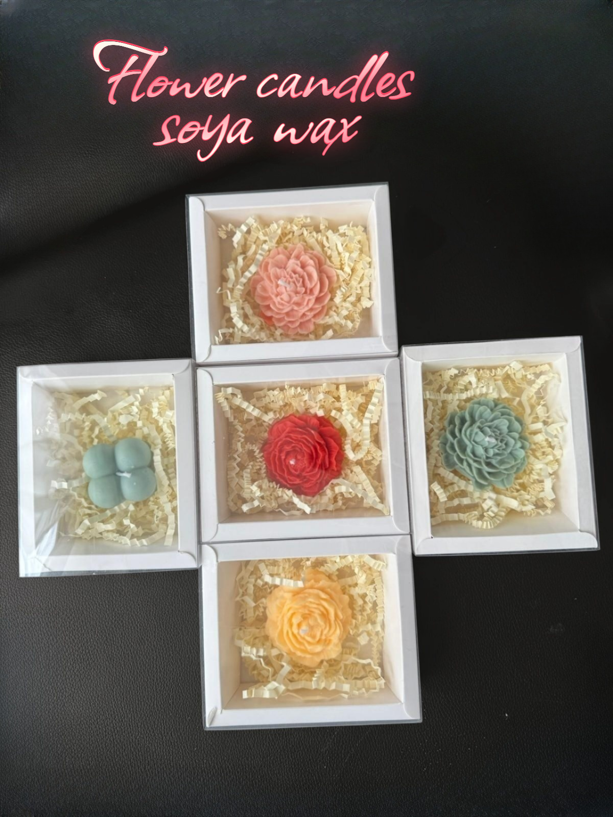 Flower Candles made from natural soya wax