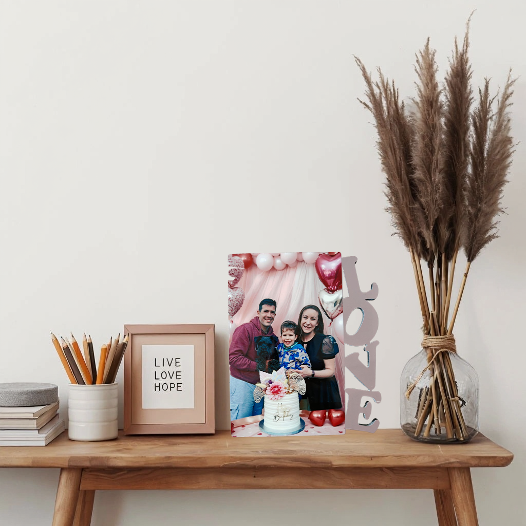 MDF Photo Frame with Stand LOVE BORDER
