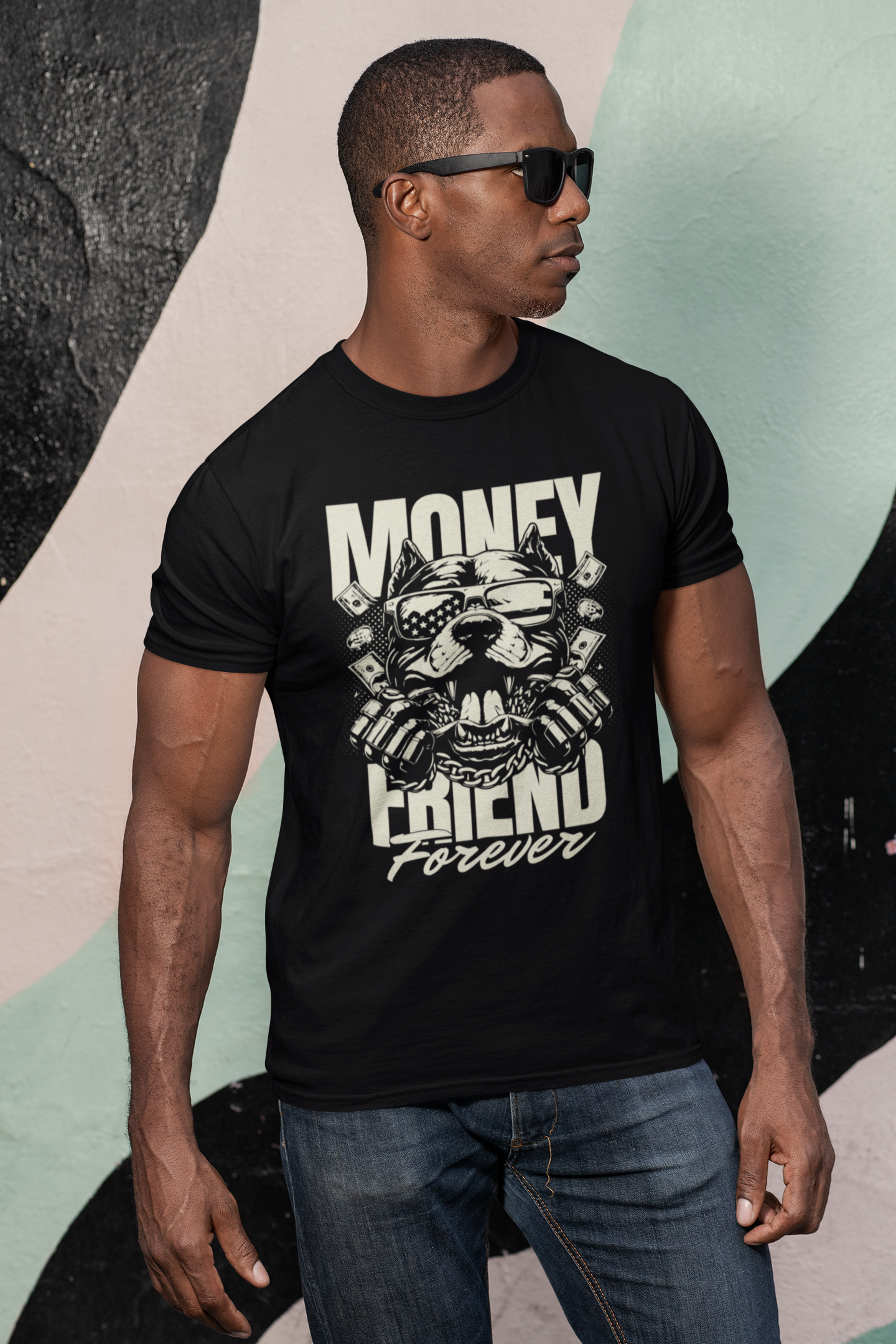 Money Friend Forever Pitbull Graphic Tee