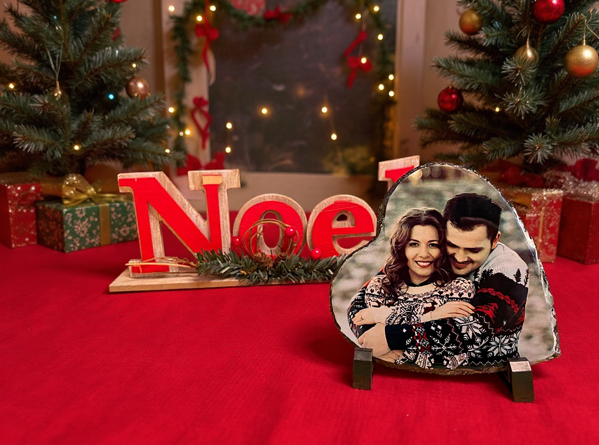 Personalised heart photo slate 