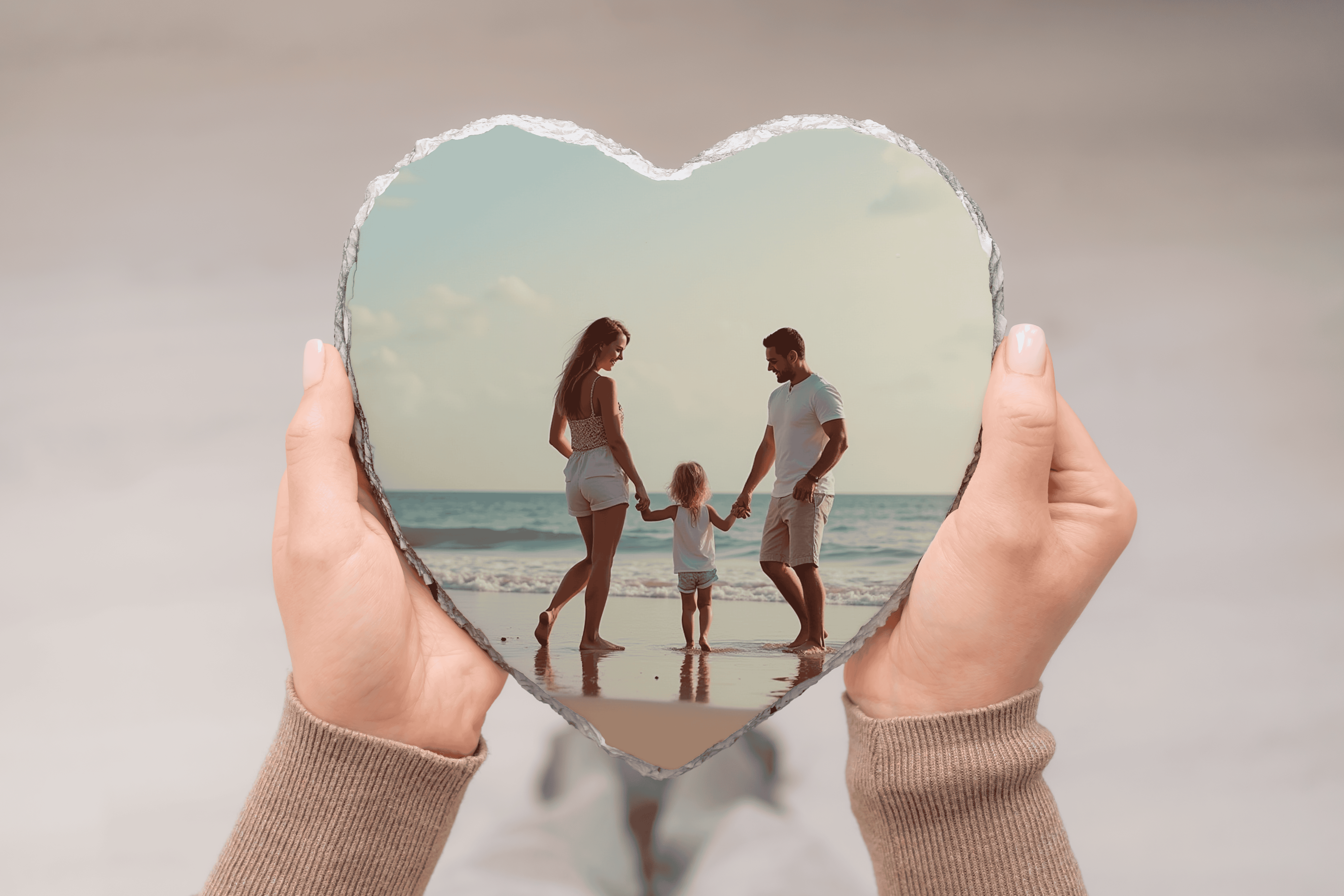 Personalised heart photo slate 