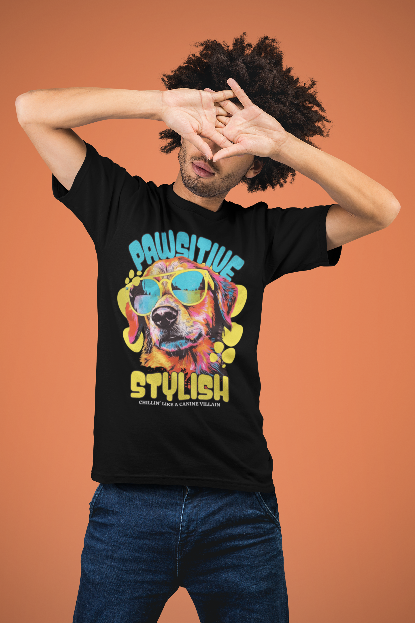 "Pawsitive Stylish" Dog Graphic T-Shirt