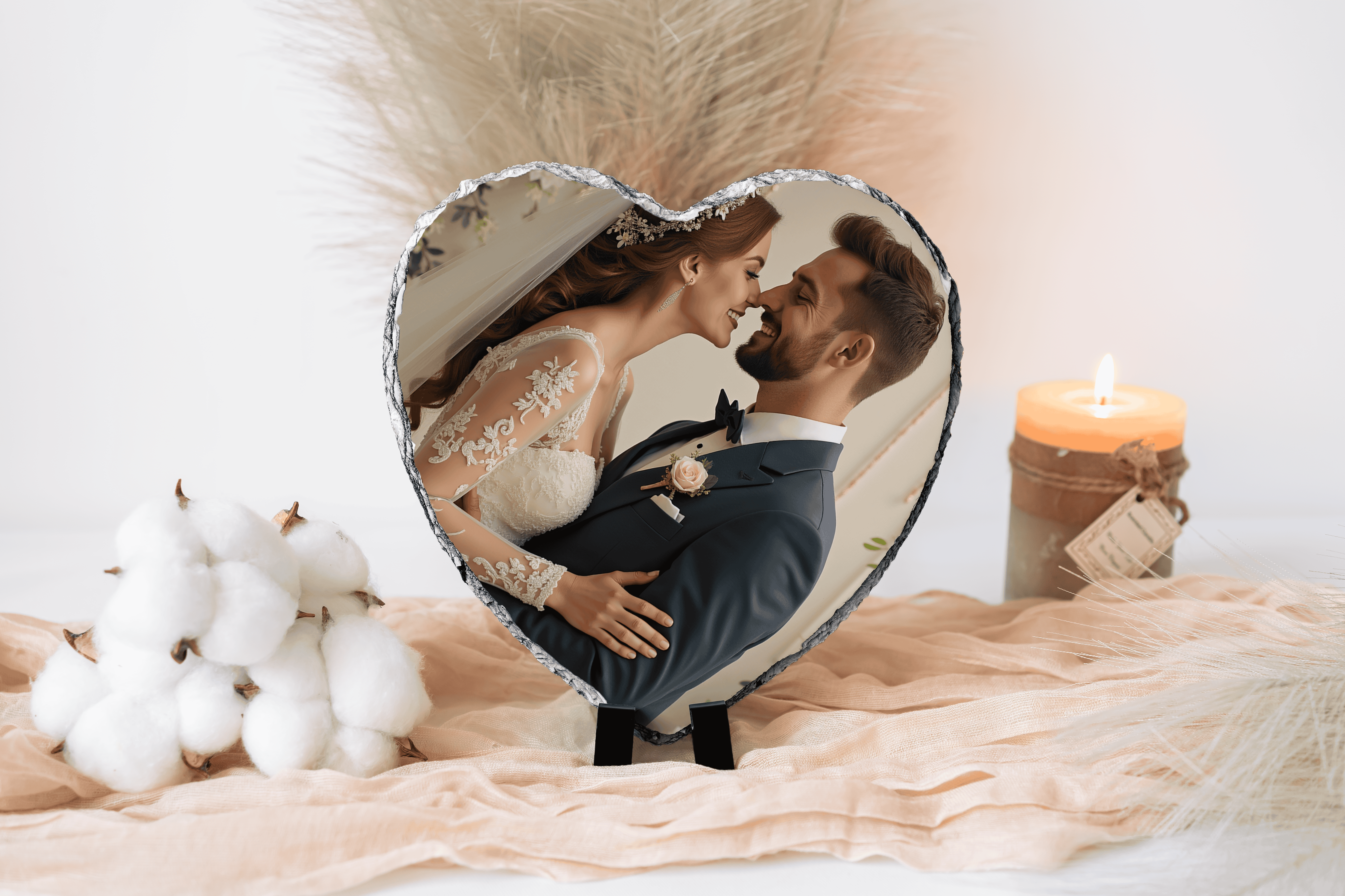 Personalised heart photo slate