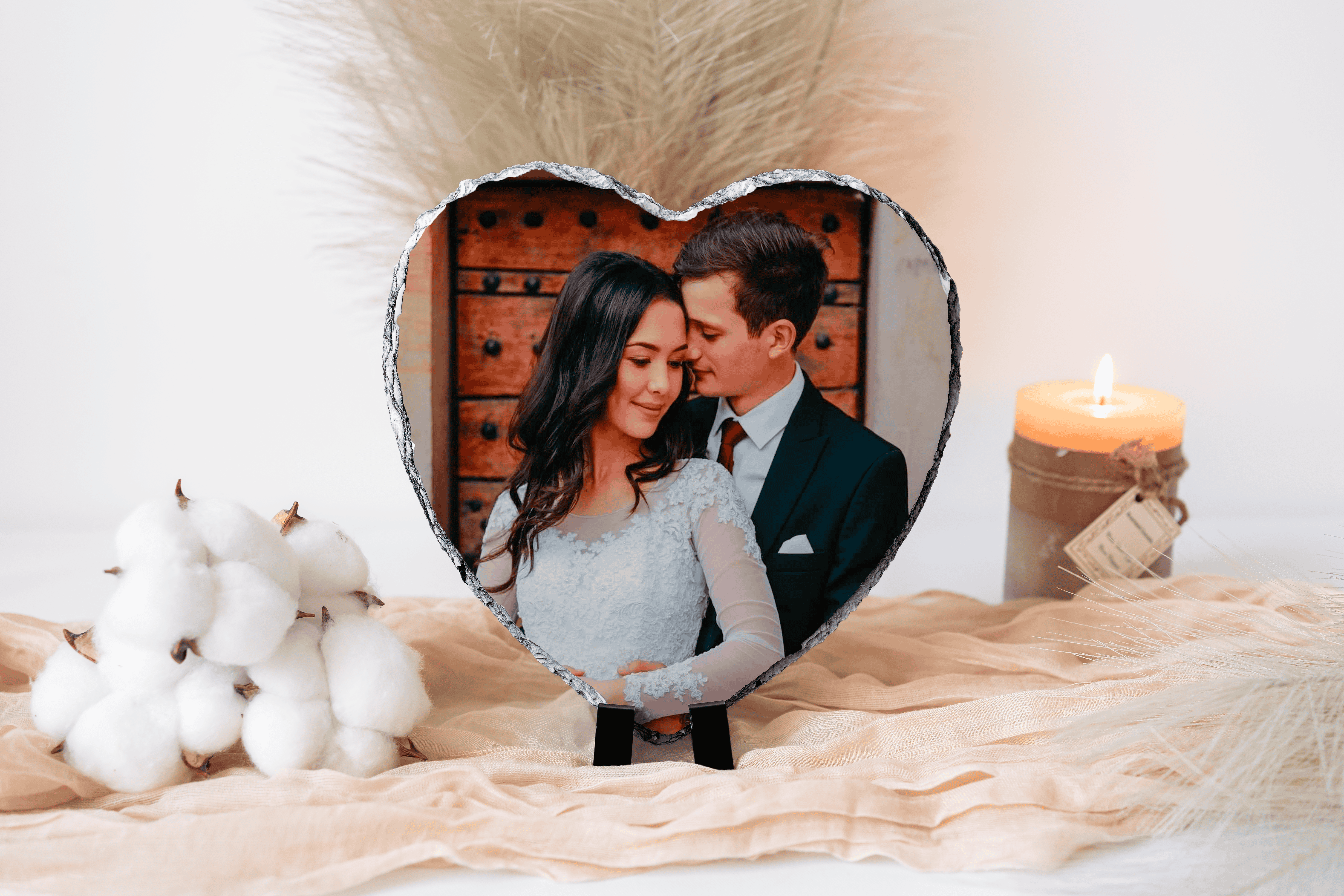 Personalised heart photo slate 