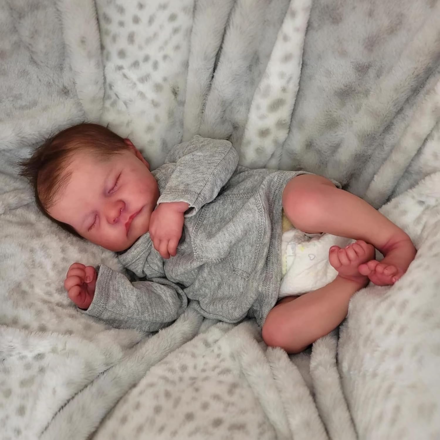 QXYIXZ Bebe Reborn Menino,Recém-Nascido Dormir Menino Boneca - 20" 49cm Pele lavável 3d Com Veias Visíveis Boneca Adormecida Cute Reborn Boneca Reborn Realista