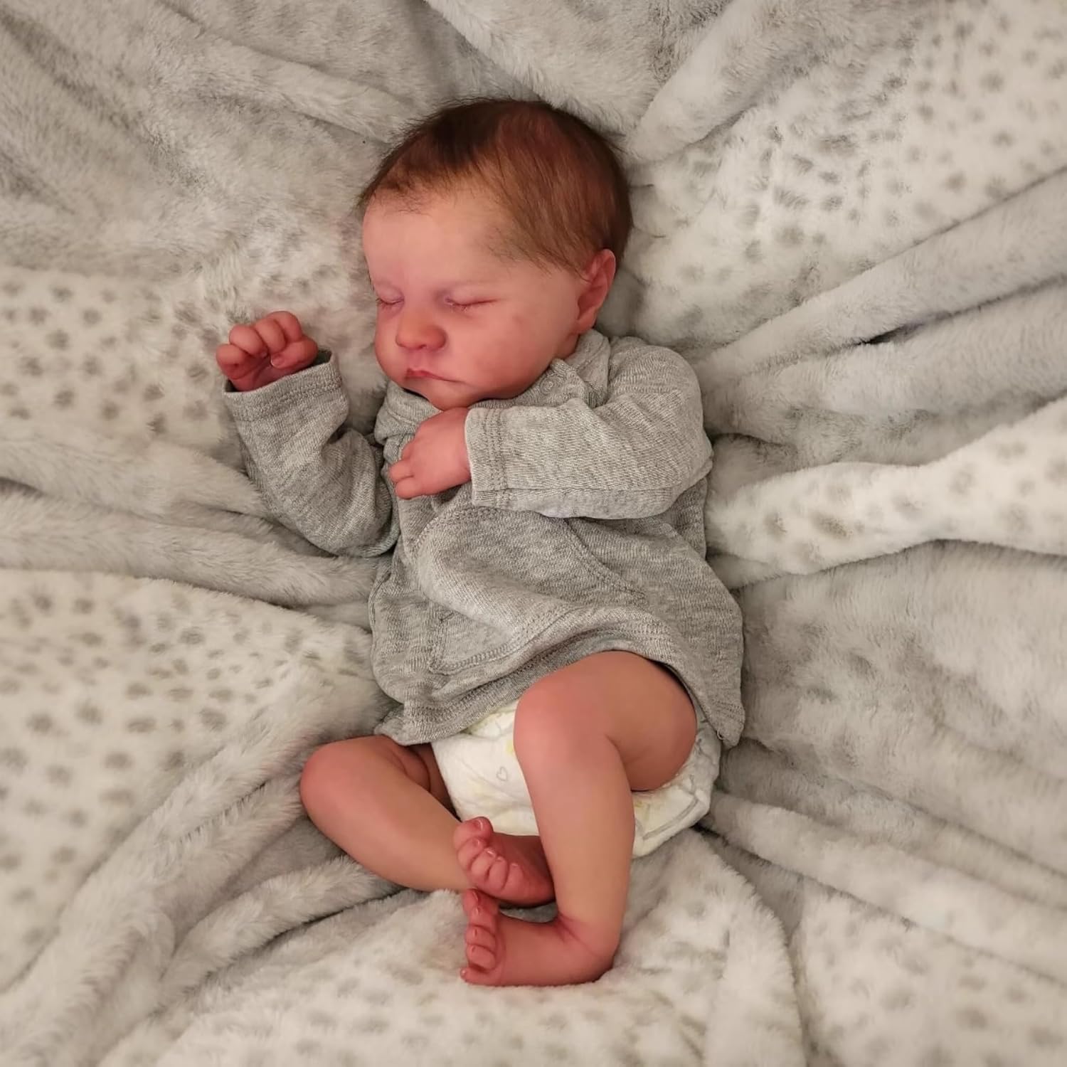 QXYIXZ Bebe Reborn Menino,Recém-Nascido Dormir Menino Boneca - 20" 49cm Pele lavável 3d Com Veias Visíveis Boneca Adormecida Cute Reborn Boneca Reborn Realista