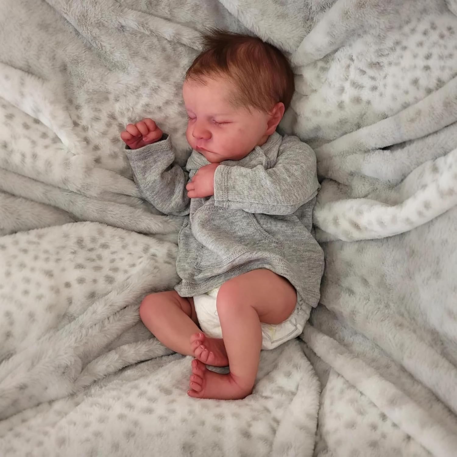 QXYIXZ Bebe Reborn Menino,Recém-Nascido Dormir Menino Boneca - 20" 49cm Pele lavável 3d Com Veias Visíveis Boneca Adormecida Cute Reborn Boneca Reborn Realista