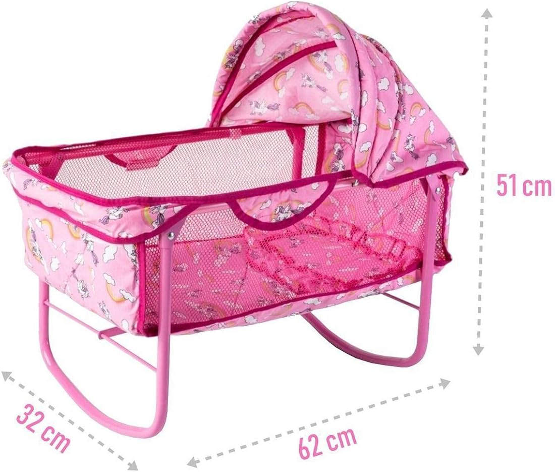 Berço Balanço Boneca Bebê Reborn Ninar Alive Milano 62 Cm