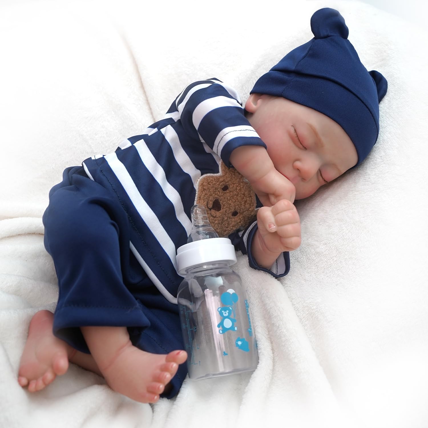 Brastoy Bebê Reborn Boneco Silicone Pintada Menino Realista Original 48cm