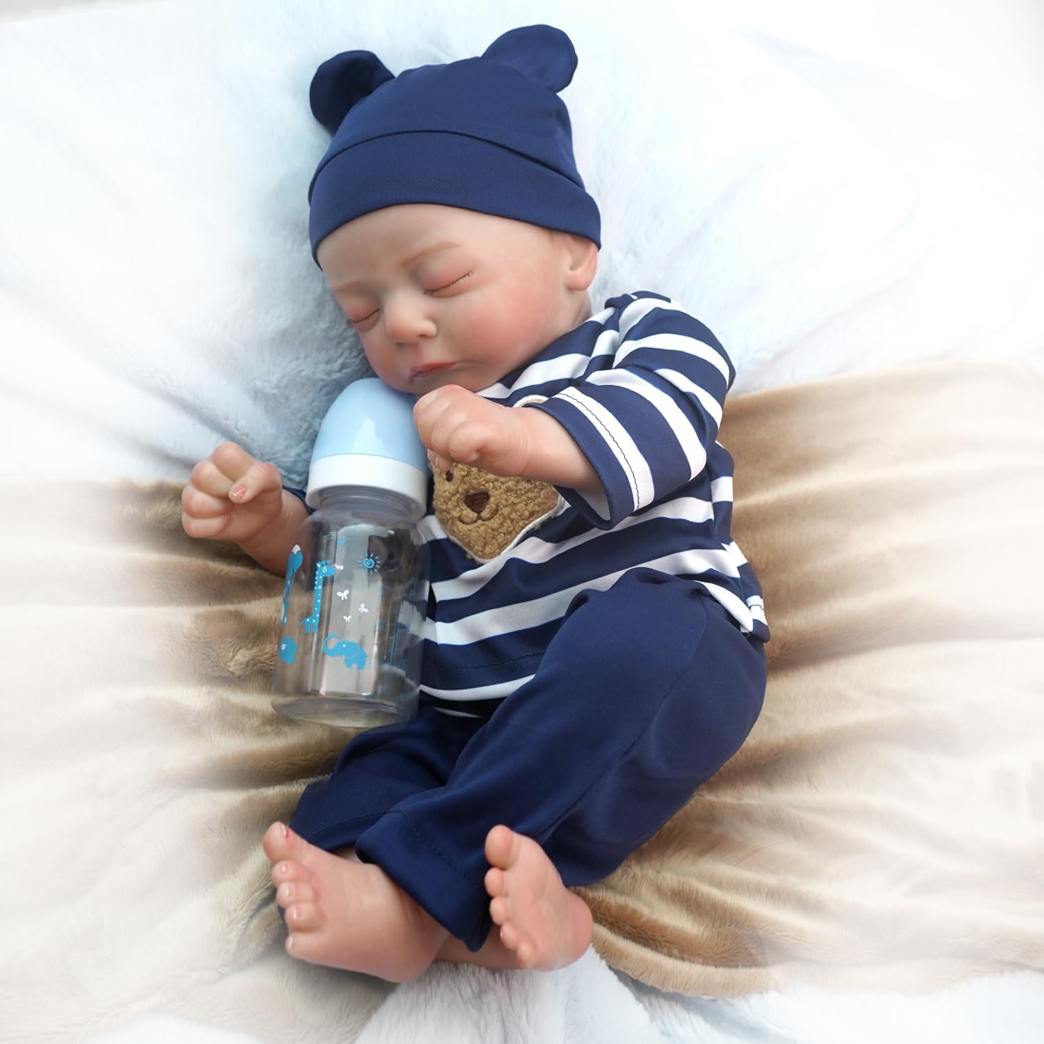 Brastoy Bebê Reborn Boneco Silicone Pintada Menino Realista Original 48cm