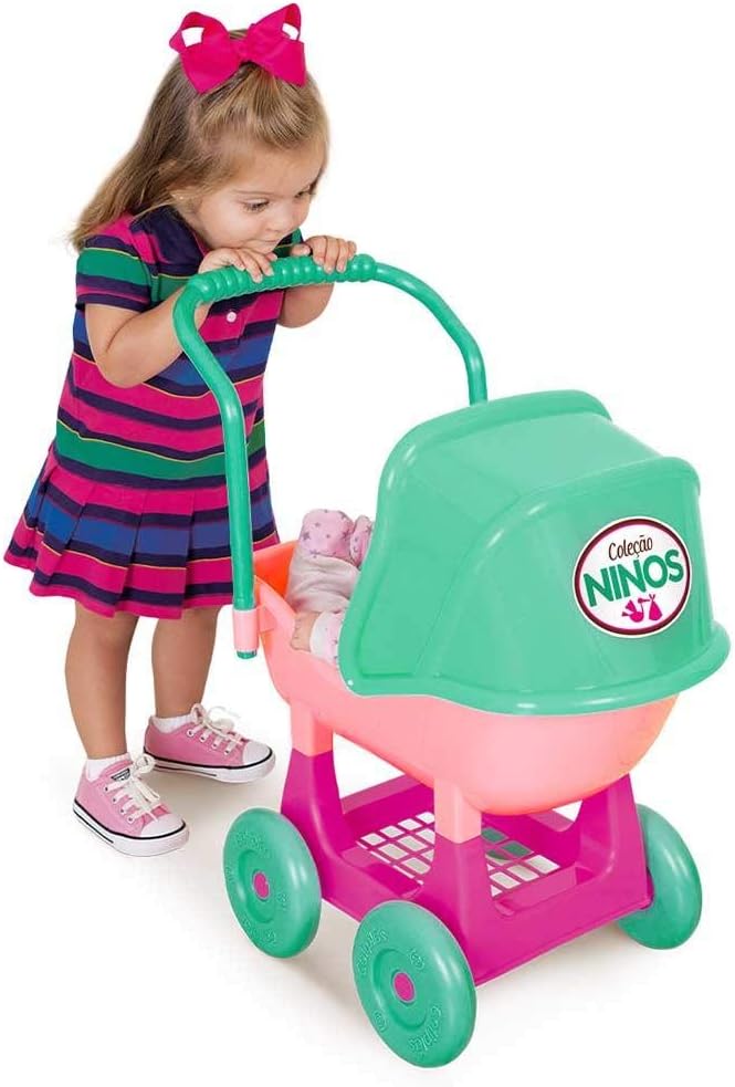 COLEÇÃO NINOS CARRINHO 2018, Cotiplas, Rosa/Verde