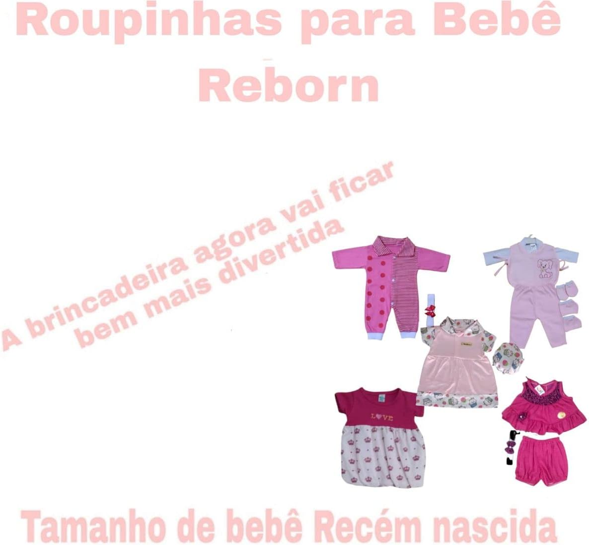 Lote com 5 roupinhas para bebê Reborn RN