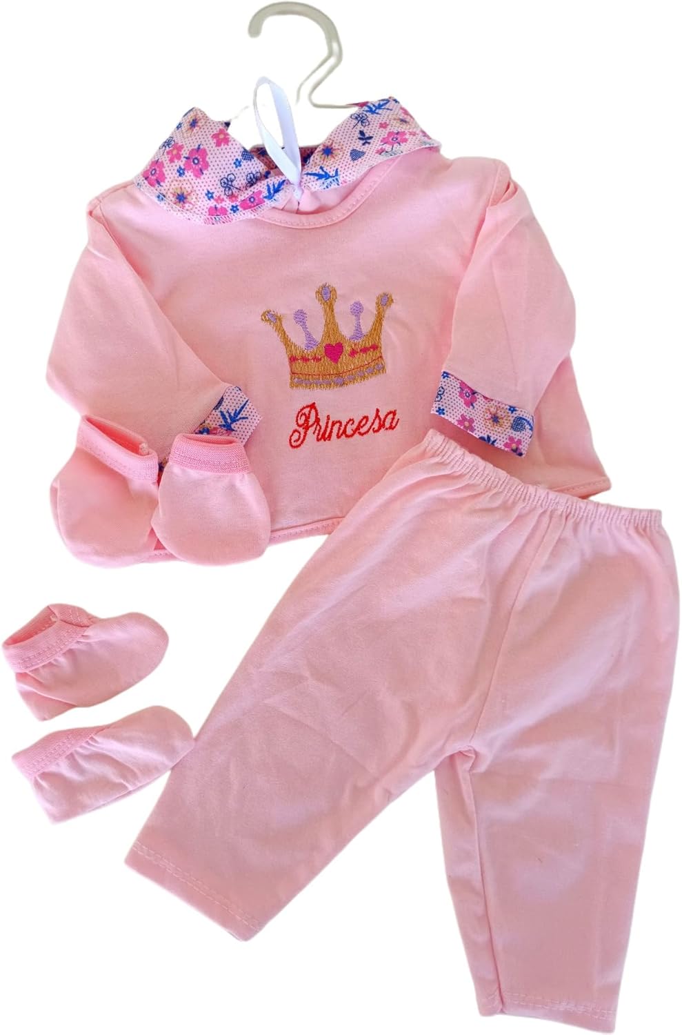 Kit Roupinha Bebê Reborn Jardineira + Pijama + Tiara