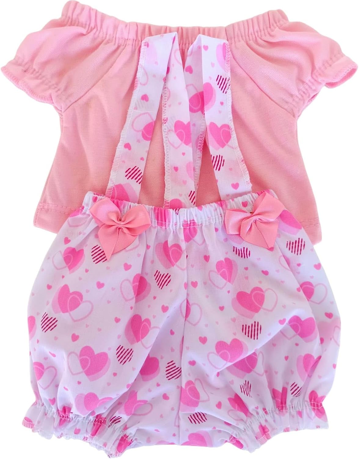 Kit Roupinha Bebê Reborn Jardineira + Pijama + Tiara