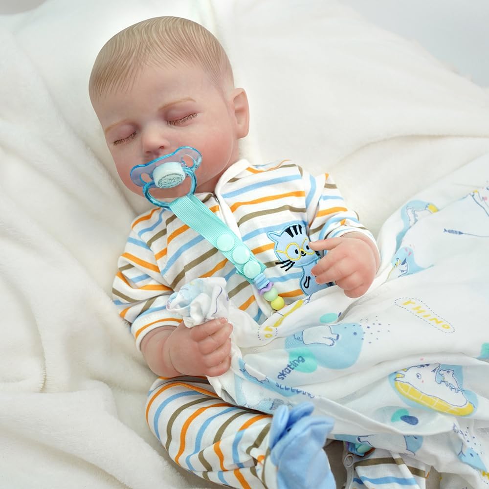 Brastoy Bebê Reborn Boneca Pintada Silicone Realista Menino Original 48cm