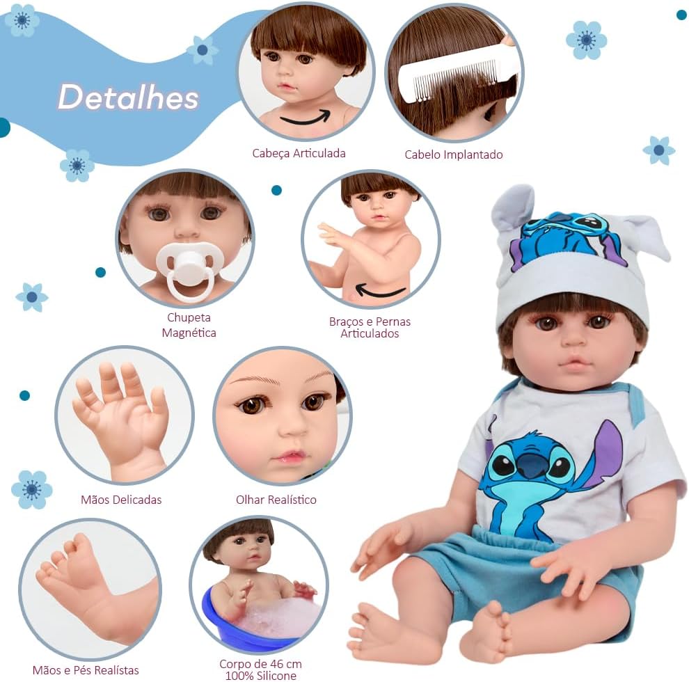 Bebê Reborn Menino Com Acessórios Lindo Recém Nascido