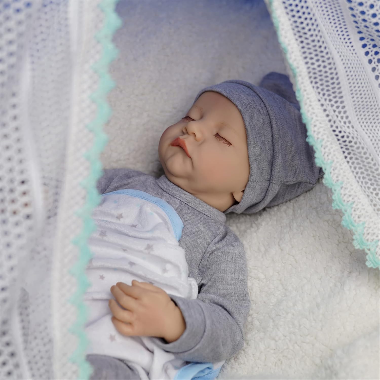 Reborn Boneca Realista,48cm Bonito Boneca Dormindo Reborn Menino/menina - Macio Completa Silicone Corpo Macio Boneca Bebê Reborn Realistas Laváveis Com Roupas Garrafa De Leite Teat Acessórios