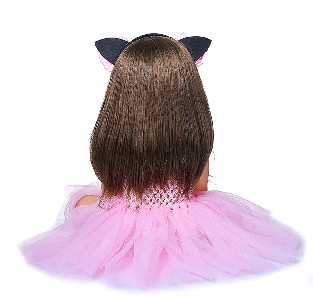 Brastoy Boneca Bebê Reborn Silicone Menina Olhos Castanhos 55cm Original