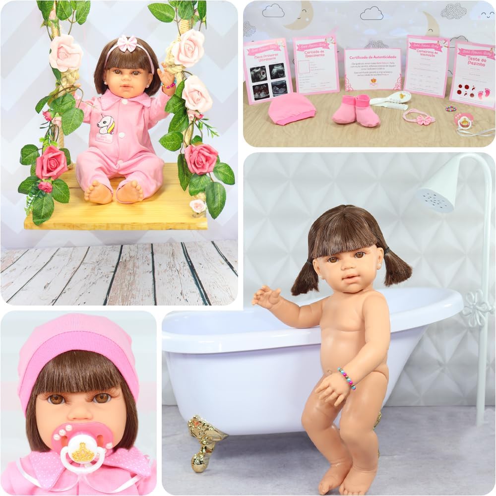 Bebe Reborn Boneca Pode Dar Banho Brinquedo Menina Realista