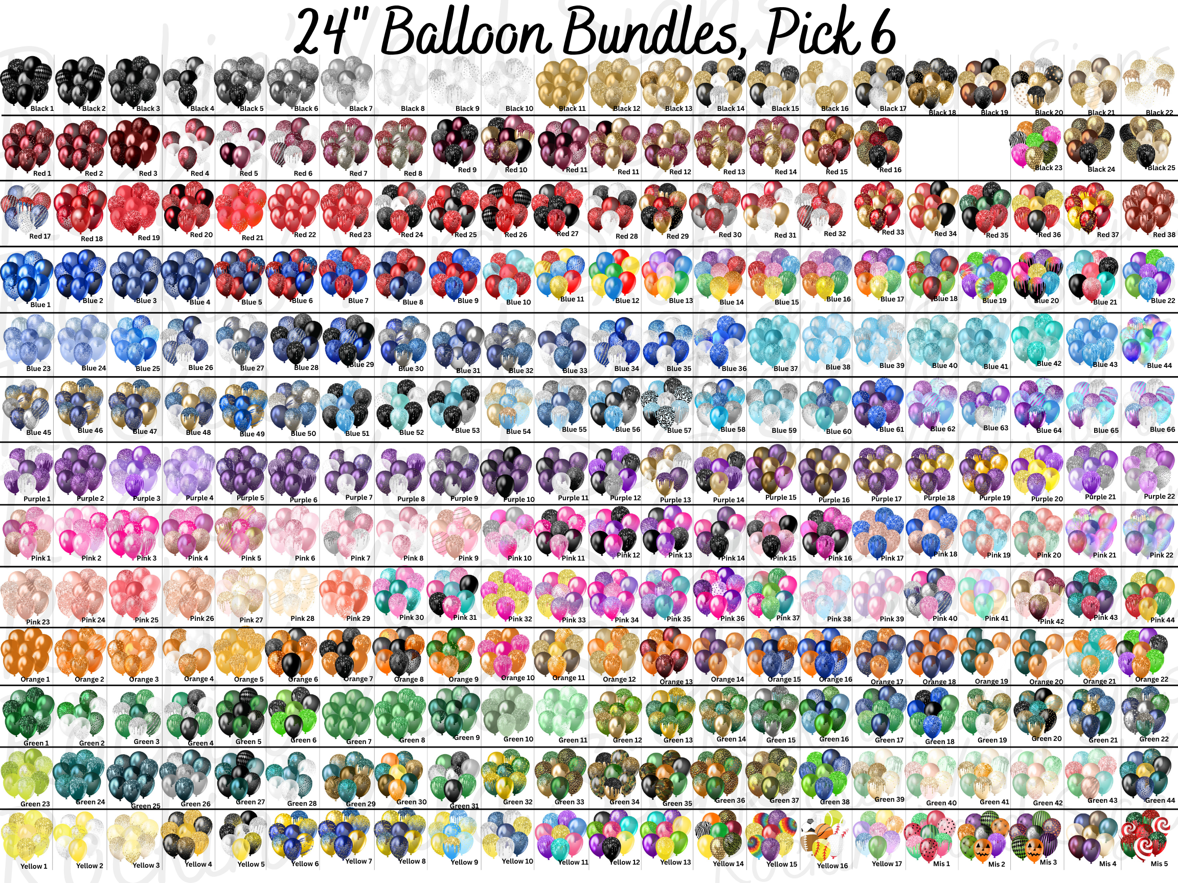 Joyful 24" Balloons DIGITAL file only. Pick 4, Color matches will be mirrored. 8 Piece Set. 