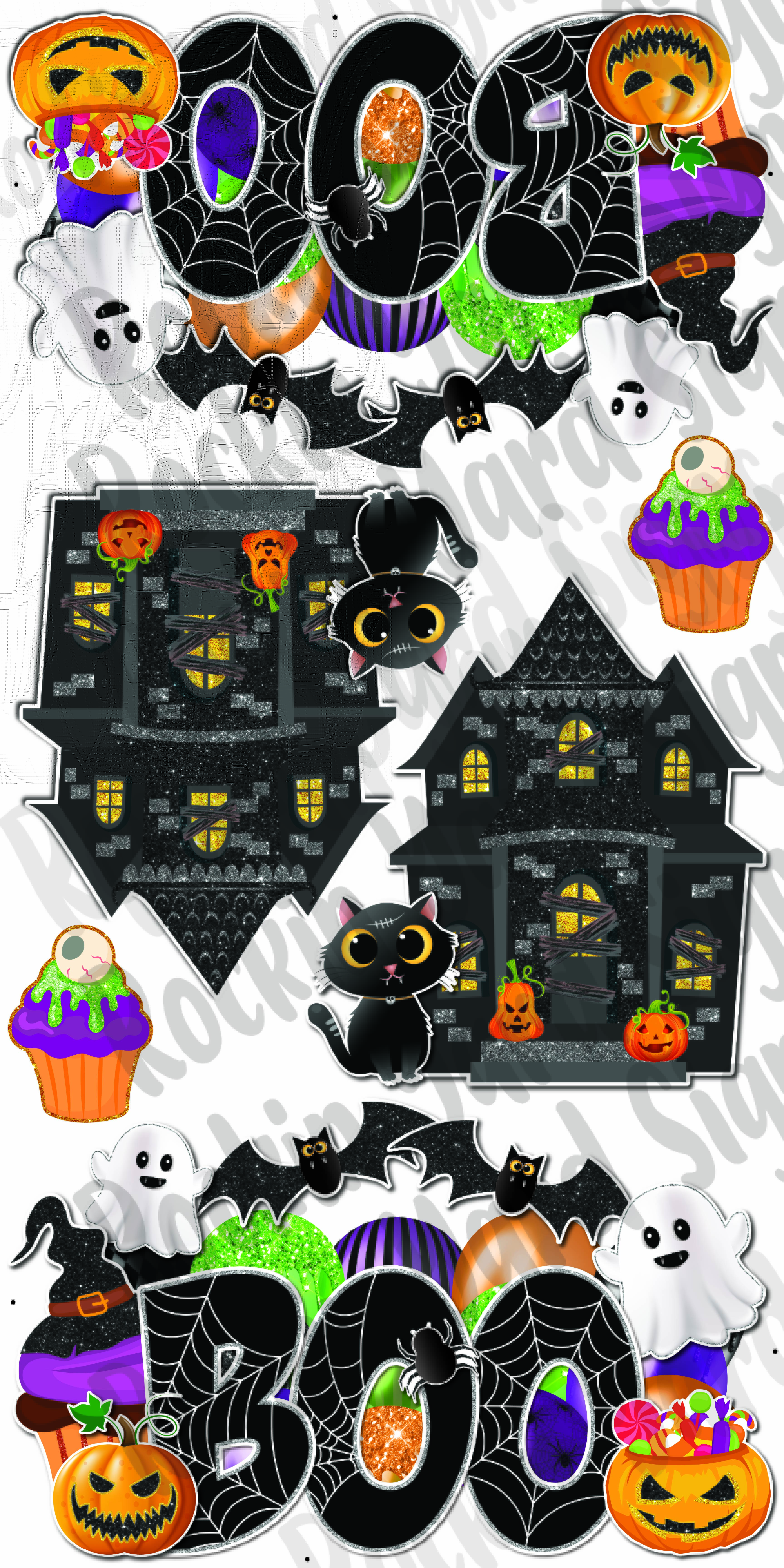 Joyful's 2 large spooky boos, quick set sheet.