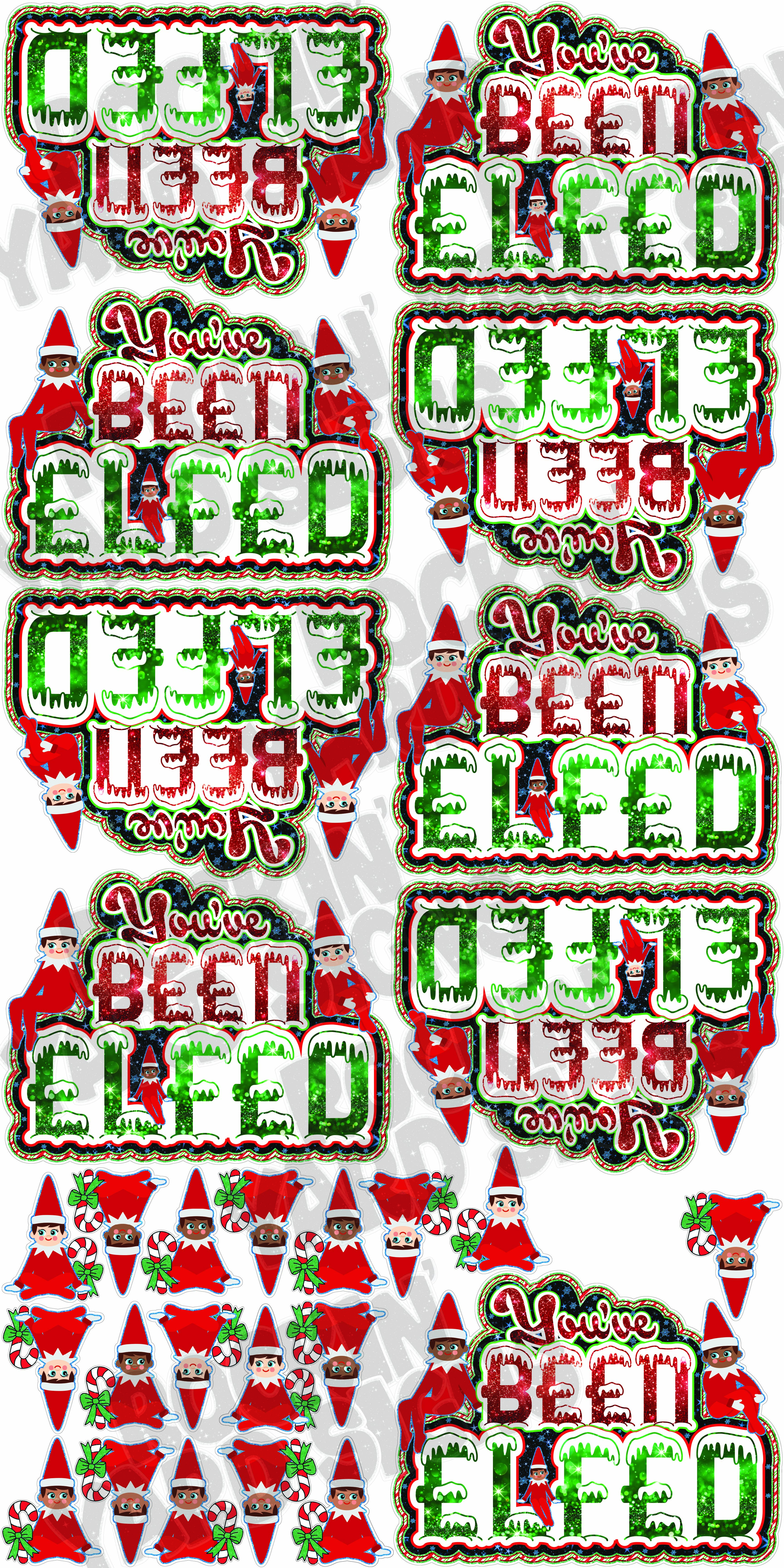 Minis You've been Elfed mixed tones flash sheet