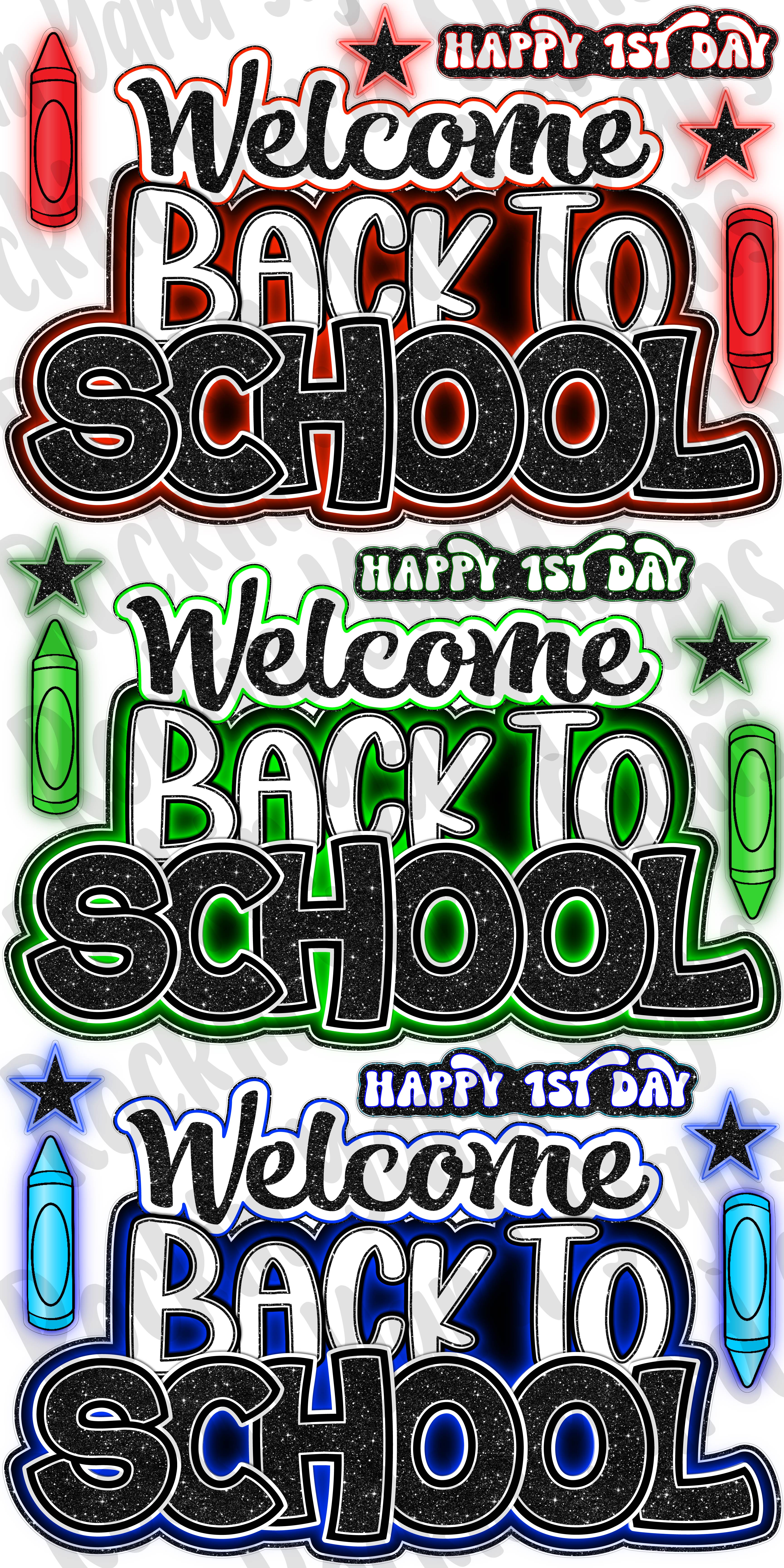 DIGITAL FILE ONLY Welcome back to school Neon flash sheet set 