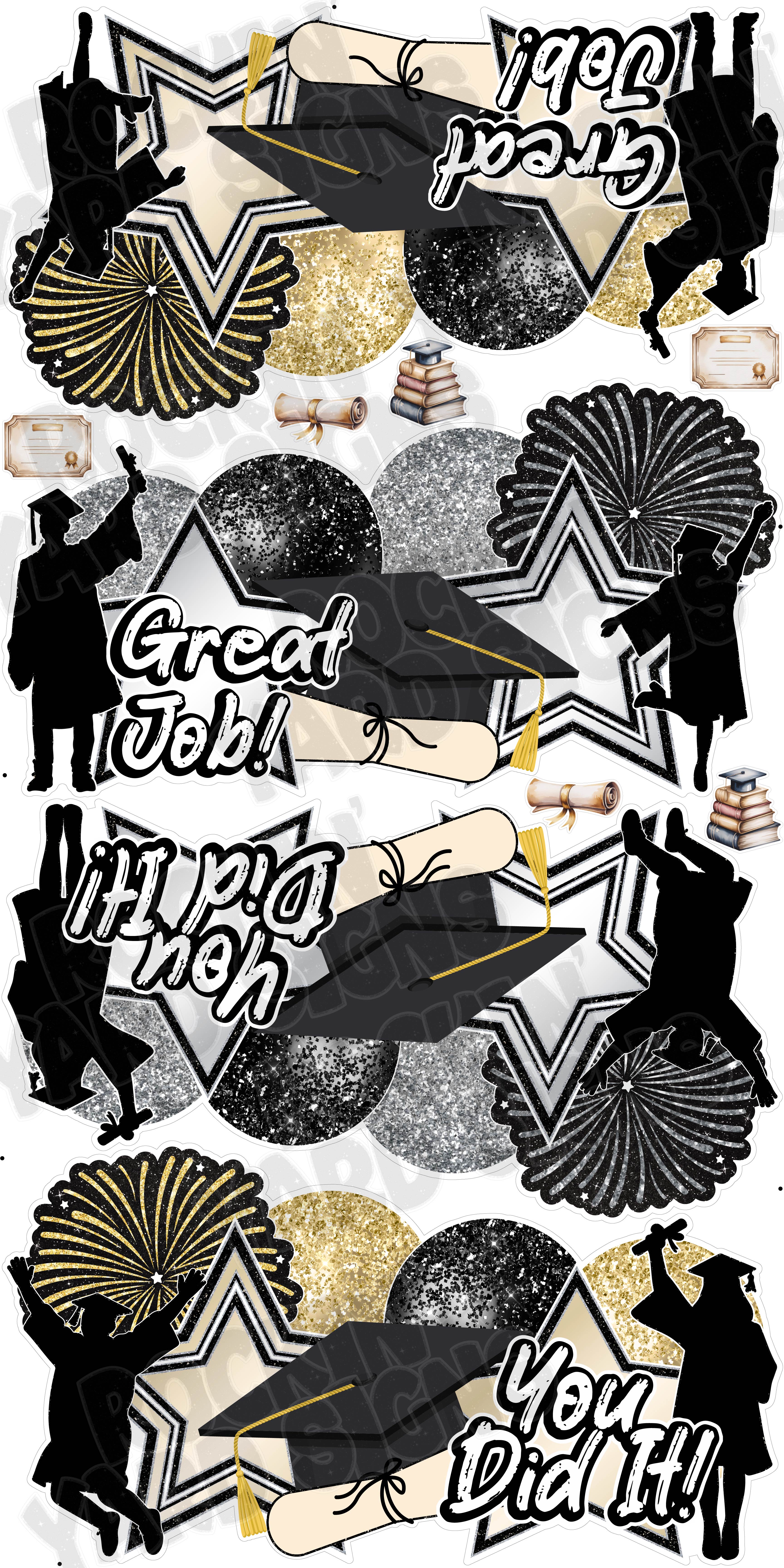 CHOOSE colors! 26" Graduation Panels sheet set