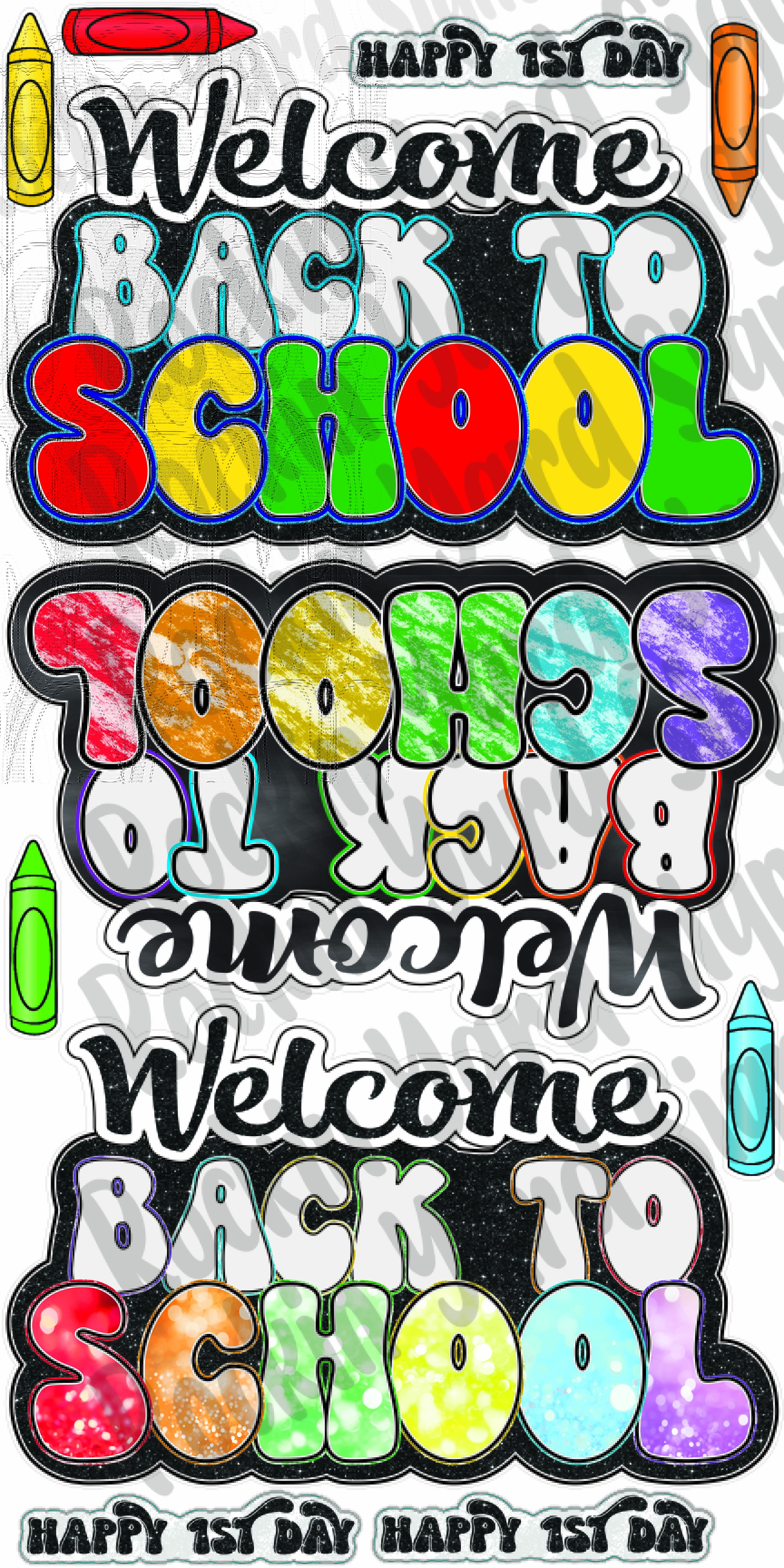 Welcome back to school flashes sheet set colorful
