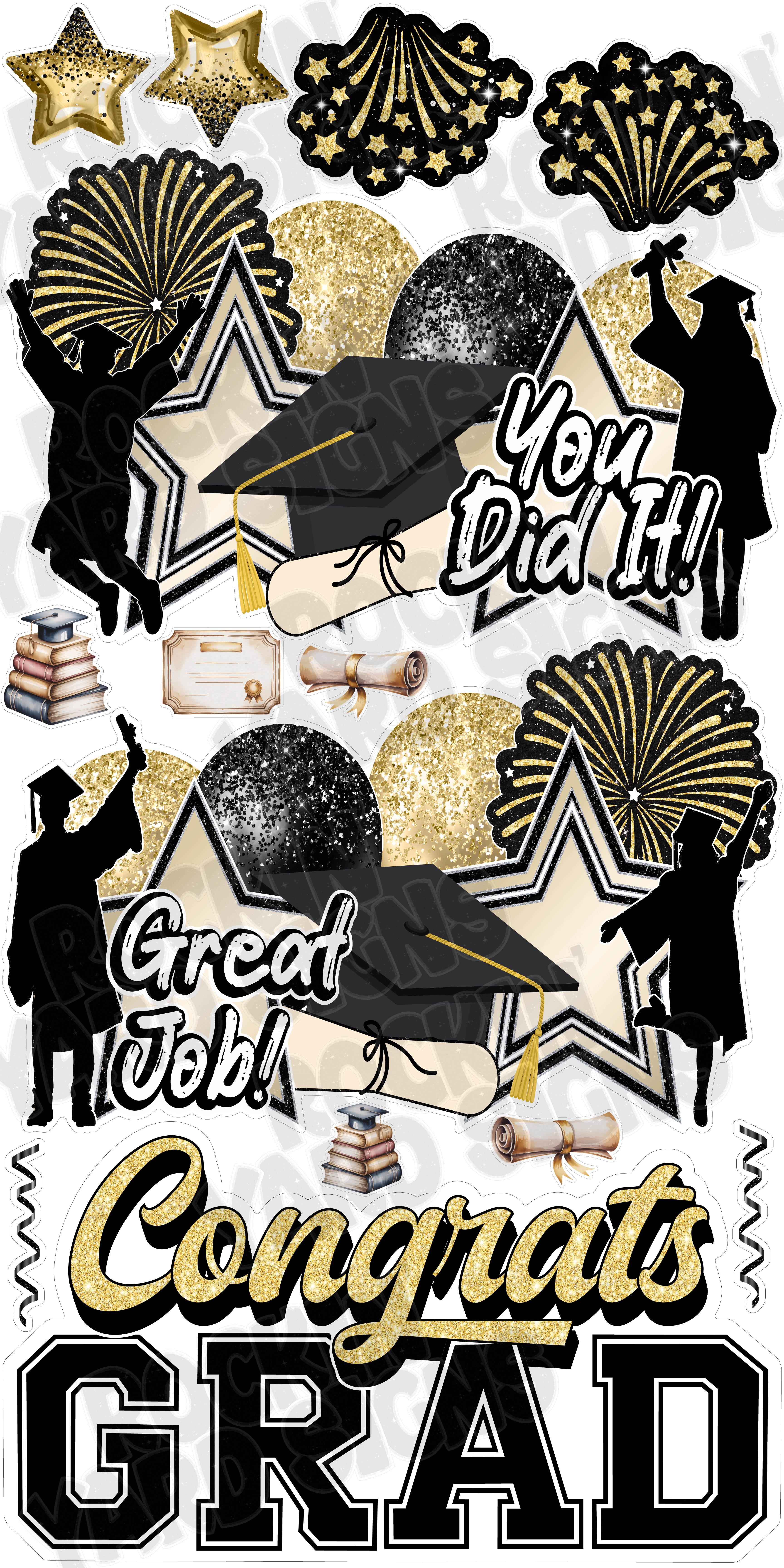 CHOOSE any color! Graduation Panels sheet set 