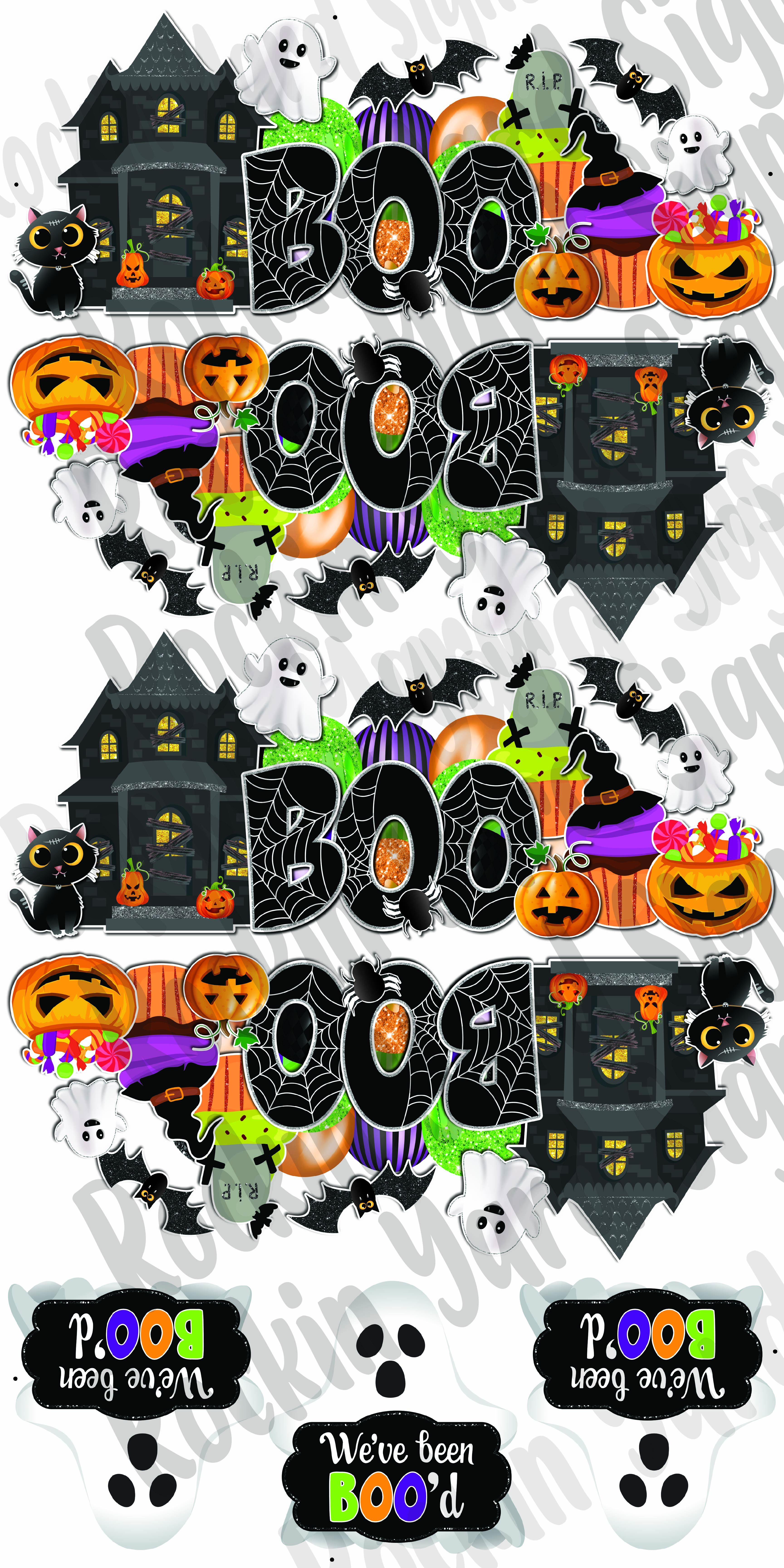 Joyful's 4 mini spooky boos, quick set sheet