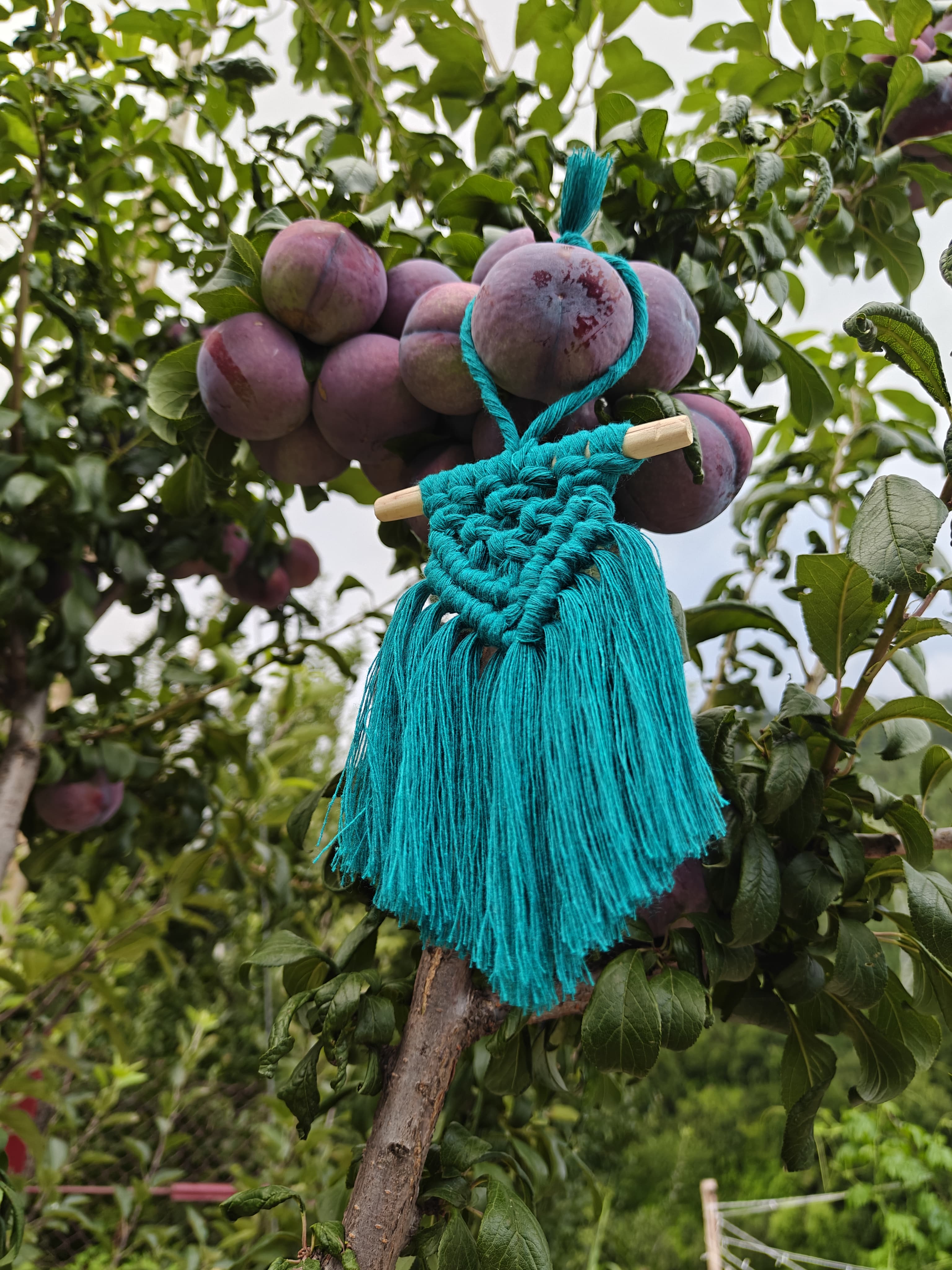 Handmade Turquoise Macramé Mini Hanging