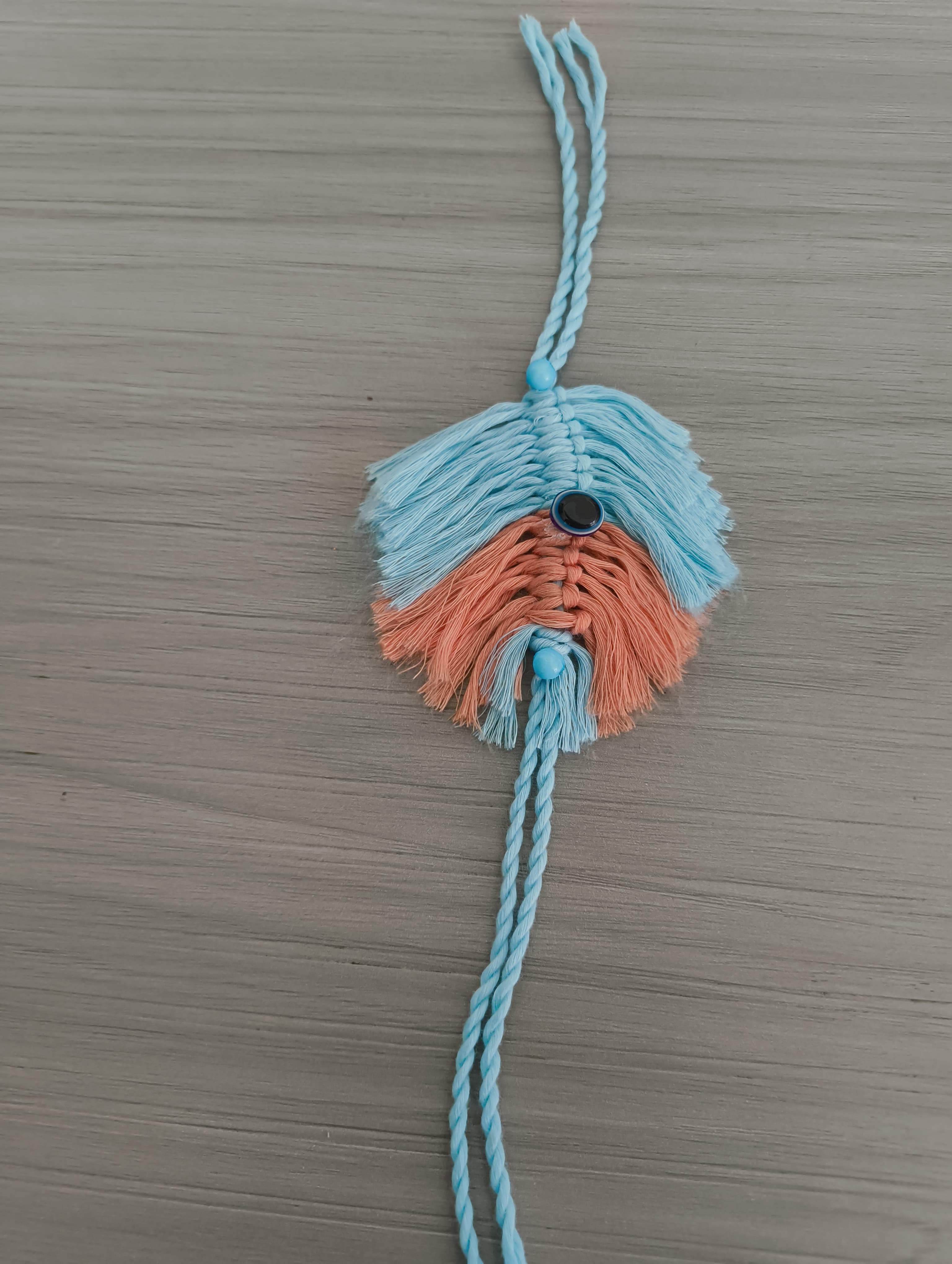Handmade Macrame Feather Rakhi