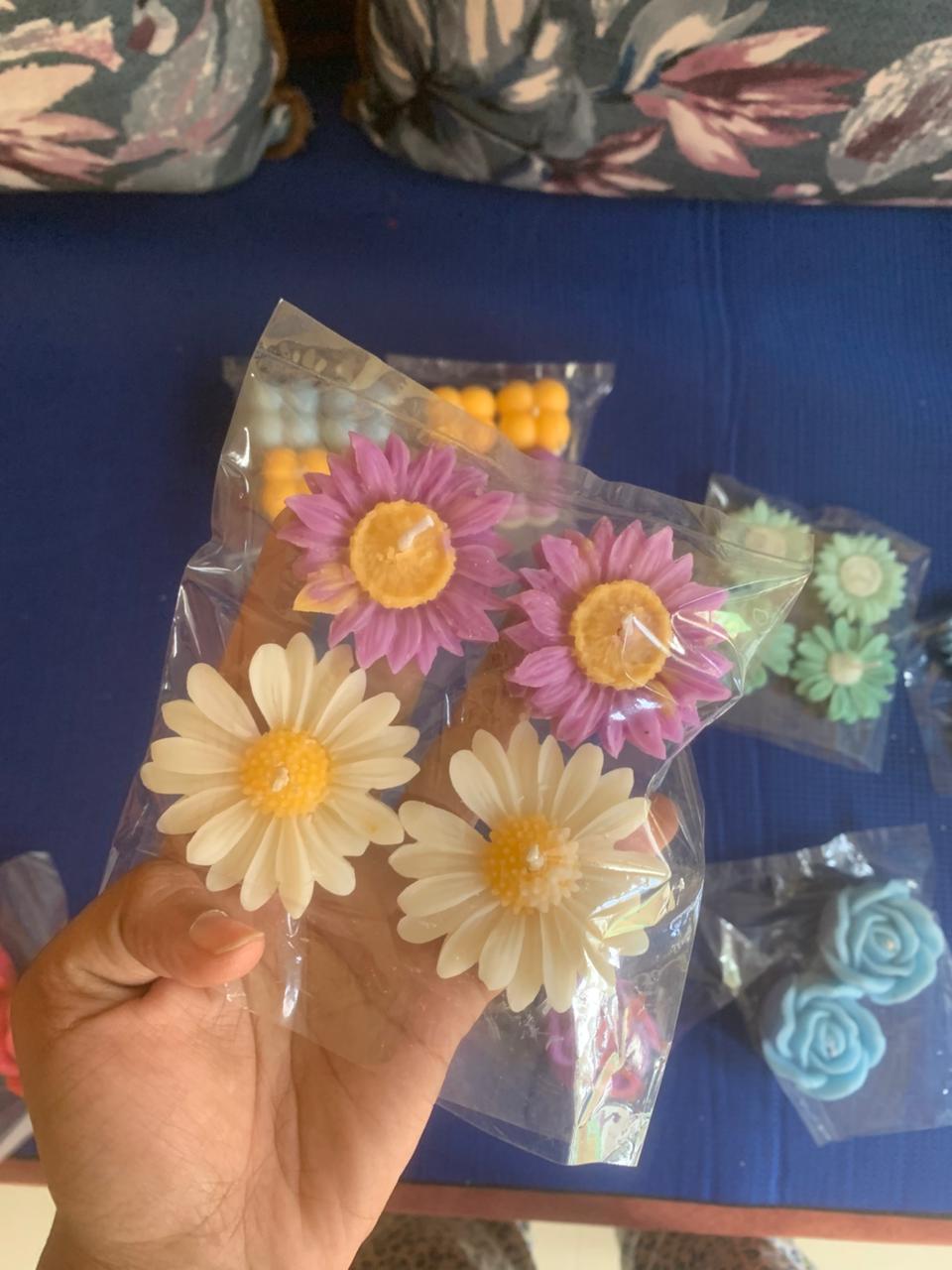 Colorful Flower-Shaped Decorative Candles