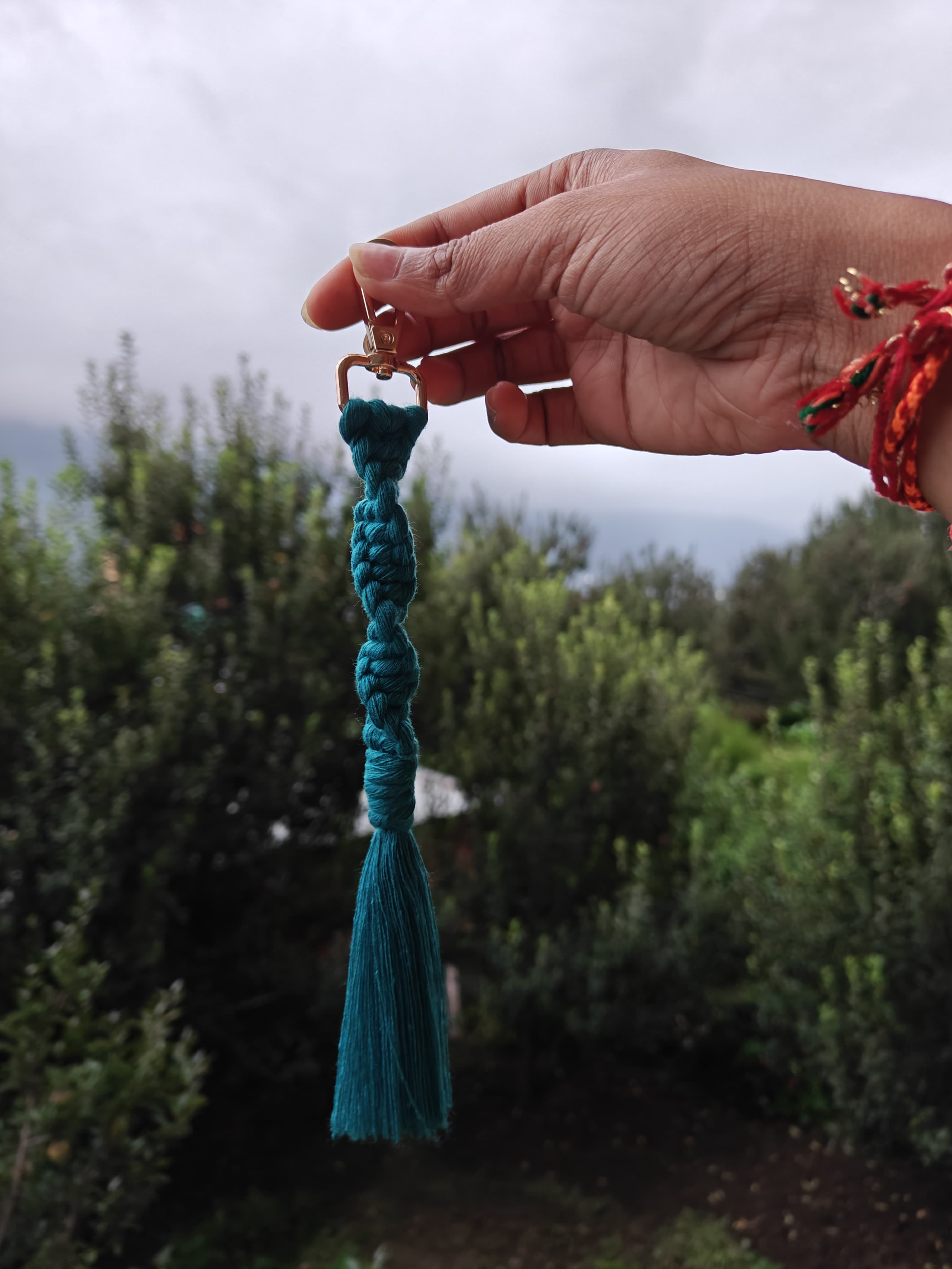 Handmade Macrame Spiral Keychain