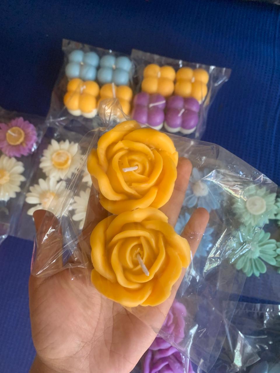 Handmade Rose Shaped Candles