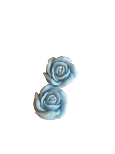 Handcrafted Blue Rose Candles