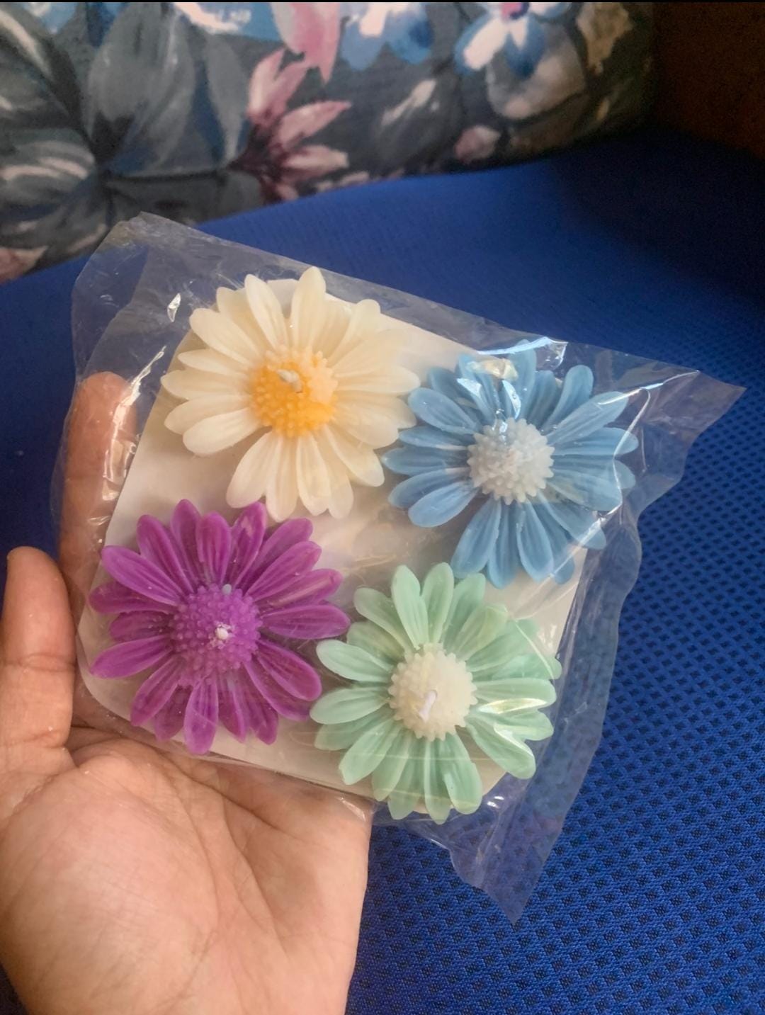 Colorful Daisy Flower Candle Set