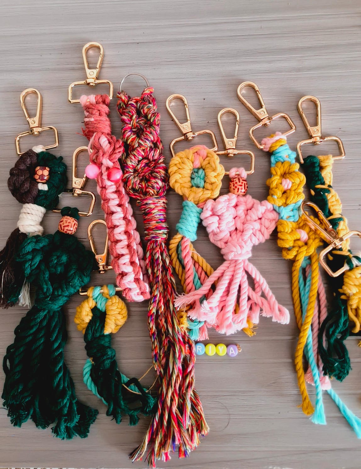 Handmade Macrame Keychains Combo(Pack of 10)