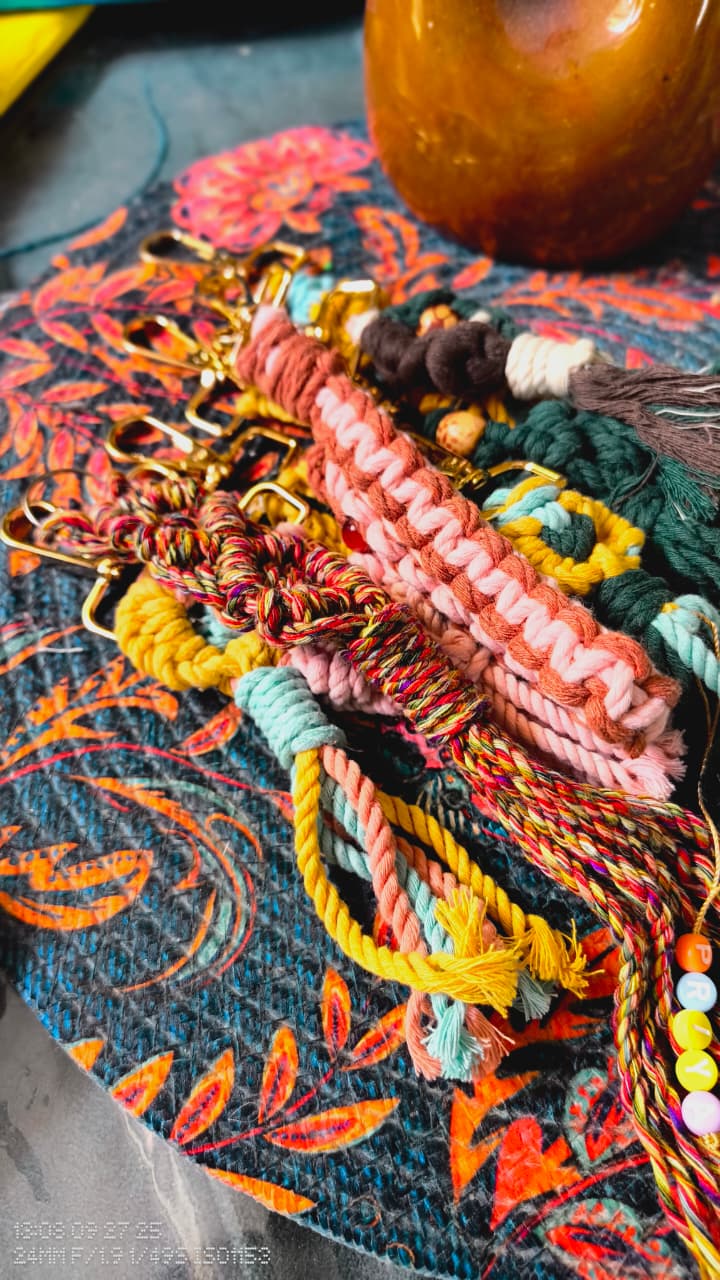 Handmade Macrame Keychains Combo(Pack of 10)