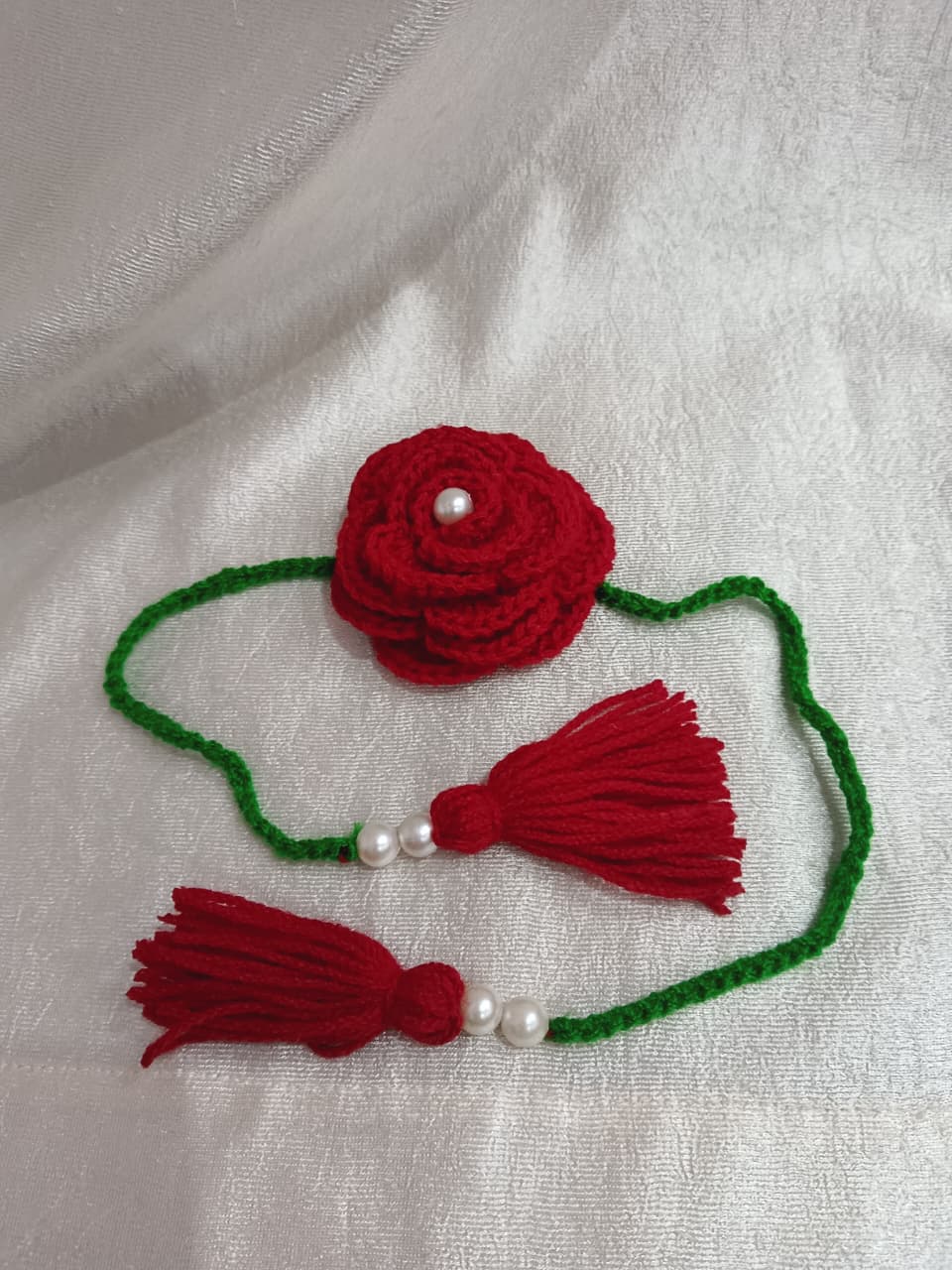 Handmade Red Rose Hair Accessory