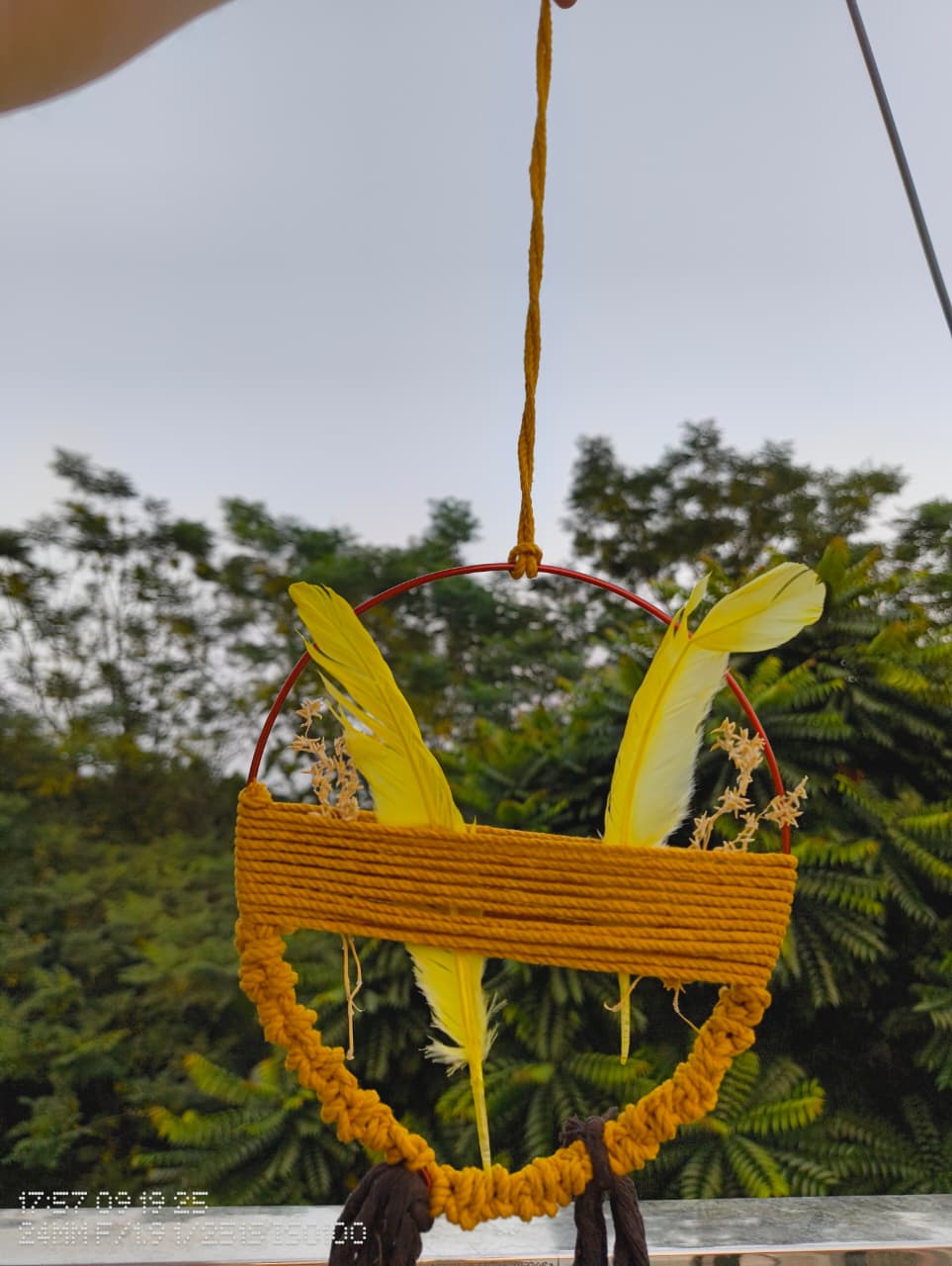 Golden Bloom Macrame Wall Hanging