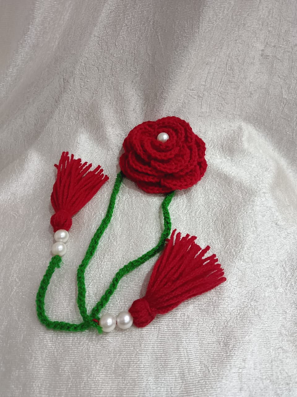 Handmade Red Rose Hair Accessory
