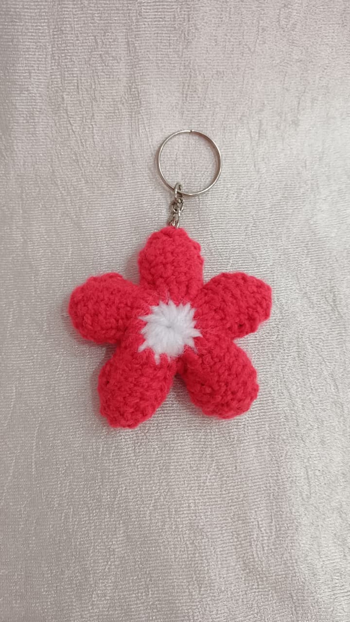 Handmade Crochet Flower Keychain