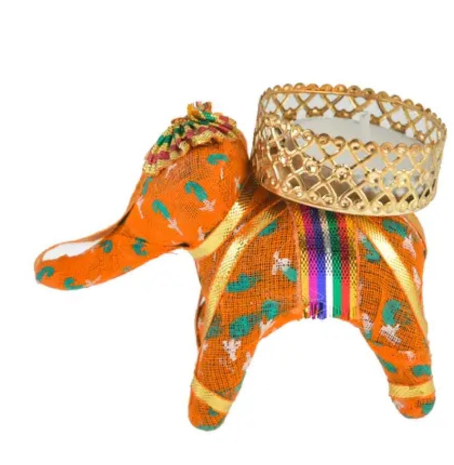 Handcrafted Candle with Elephant Candle Holder