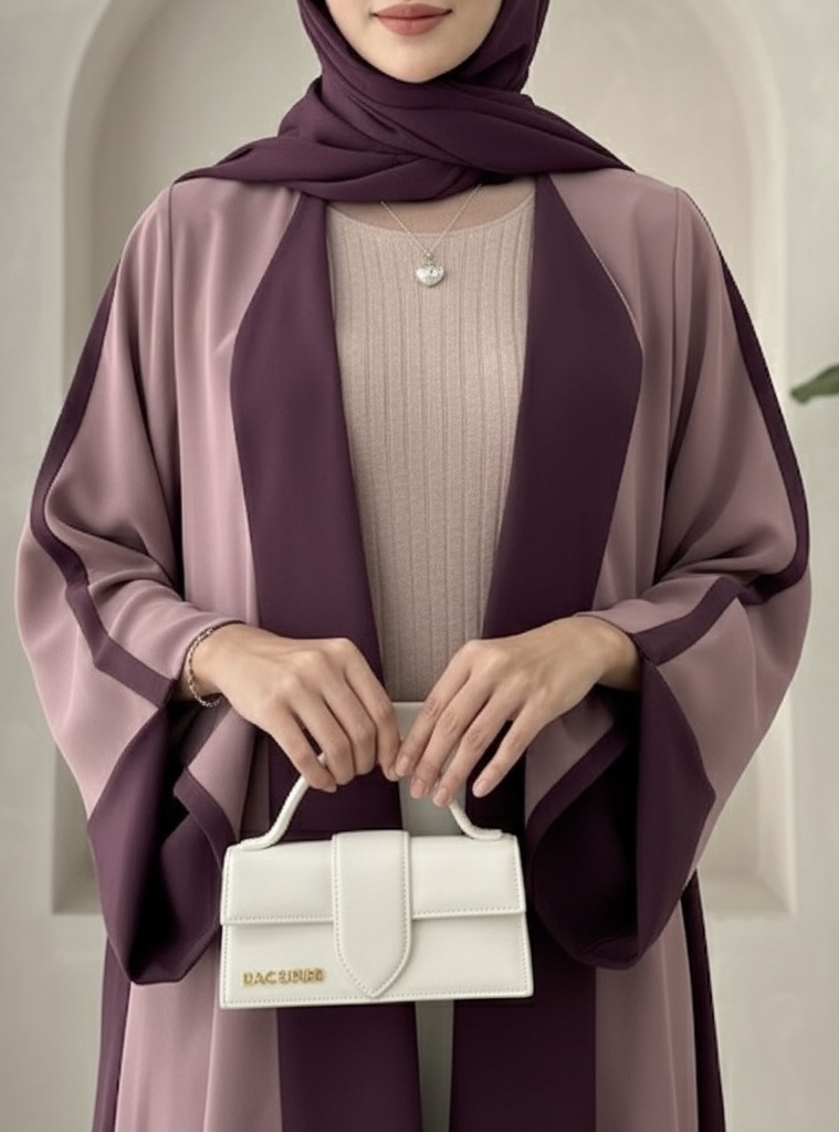 MAZJ - Two-Tone Abaya Dress