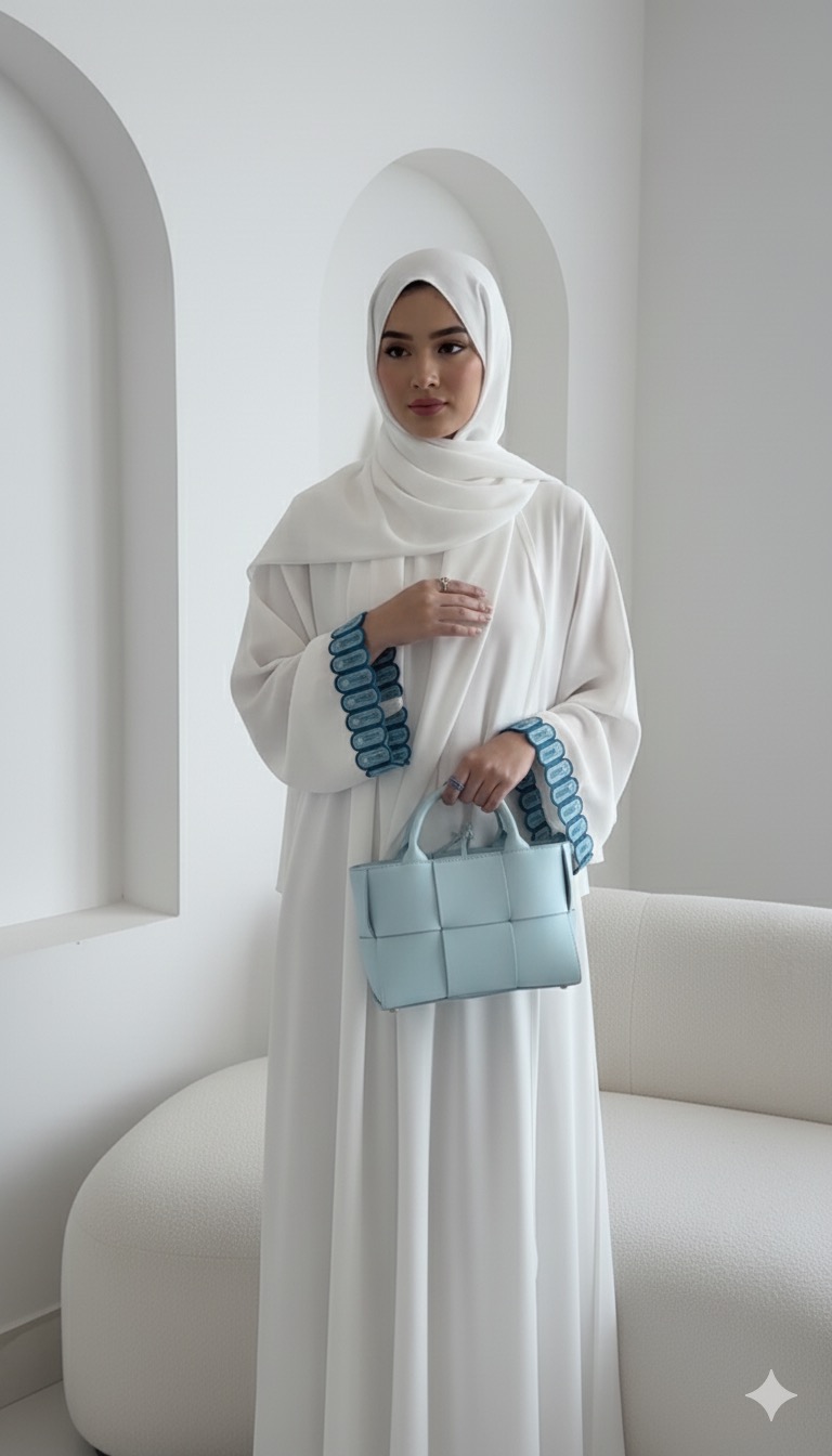 LAYALI - Elegant White Abaya