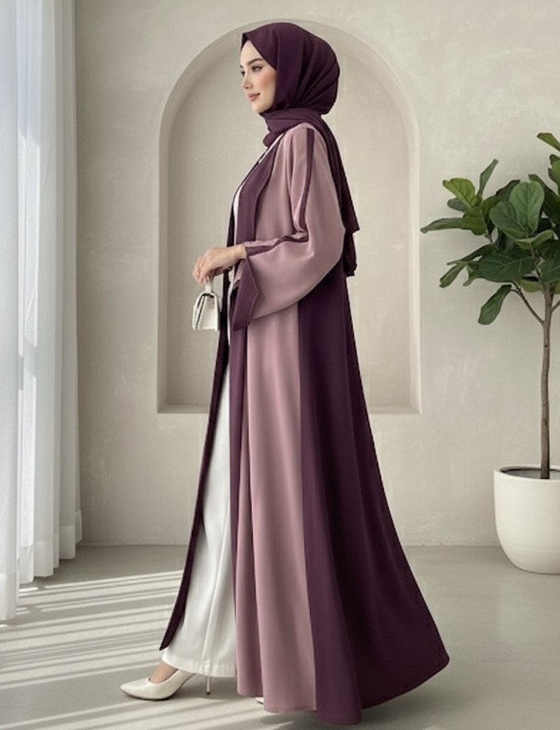 MAZJ - Two-Tone Abaya Dress
