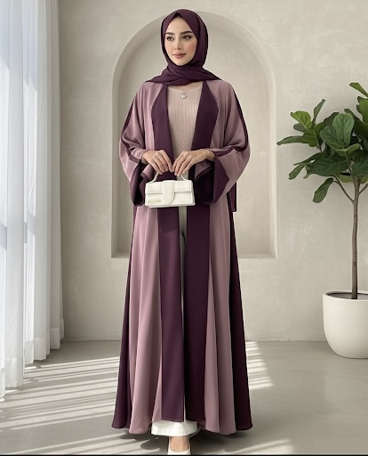 MAZJ - Two-Tone Abaya Dress